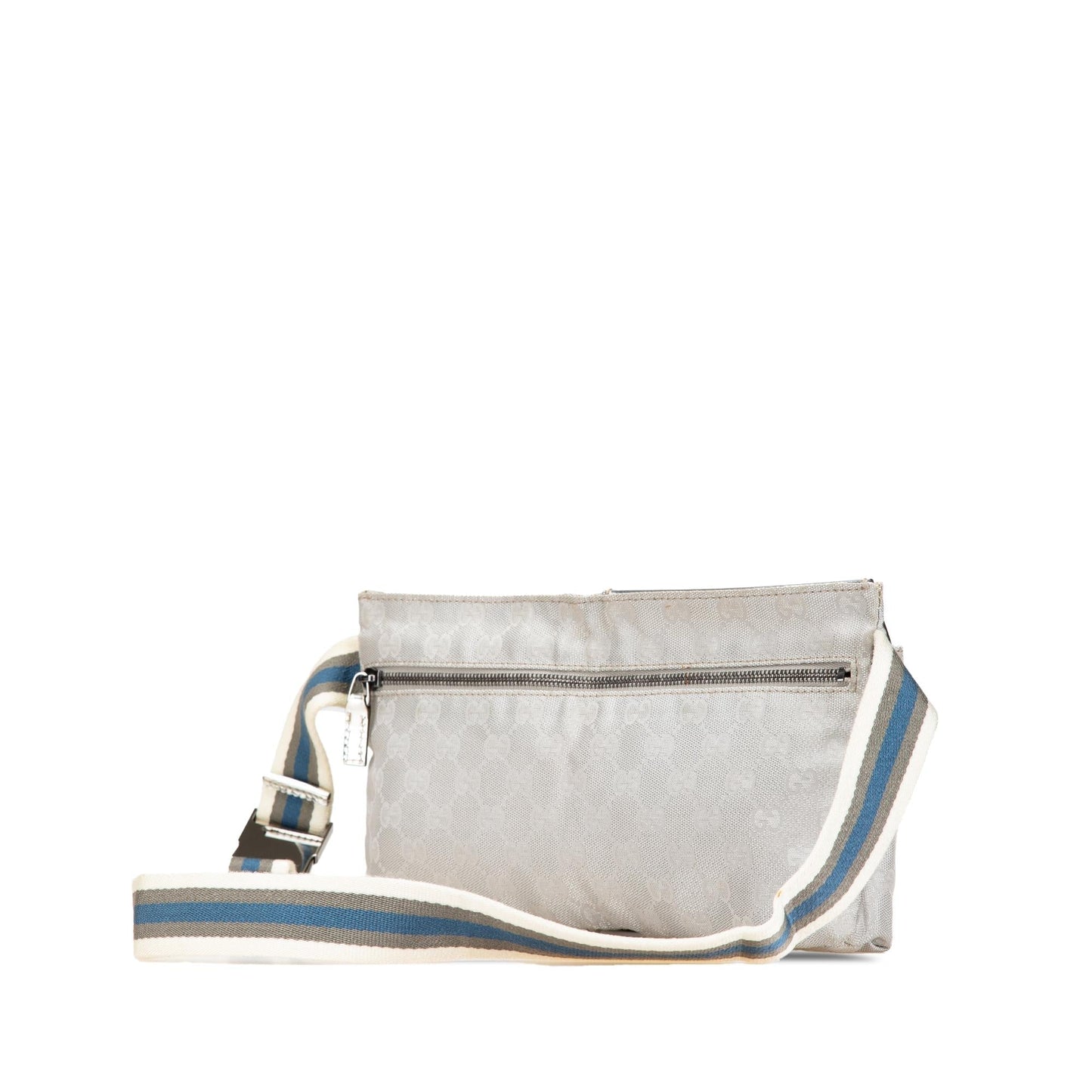 Gucci GG Web Double Pocket Belt Canvas White Accessory Bag 4
