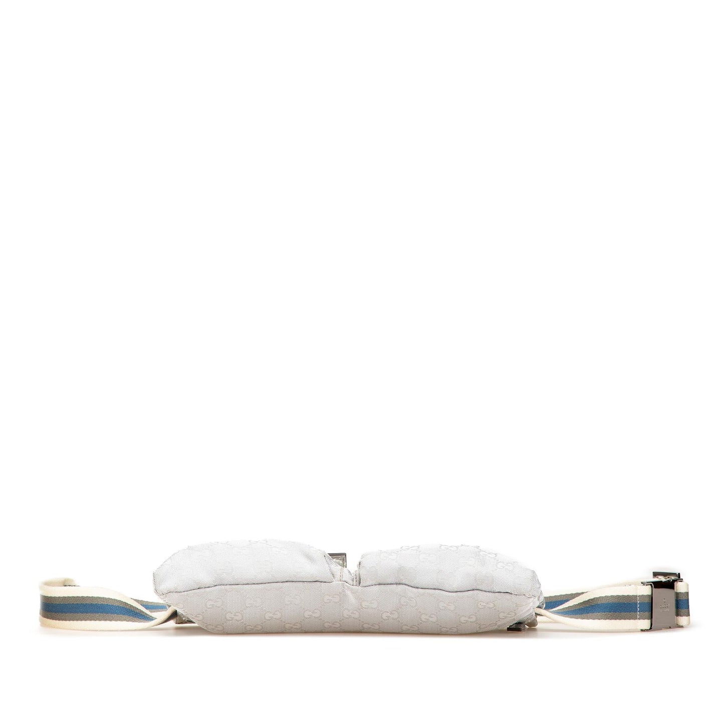 Gucci GG Web Double Pocket Belt Canvas Silver Accessory Bag 5