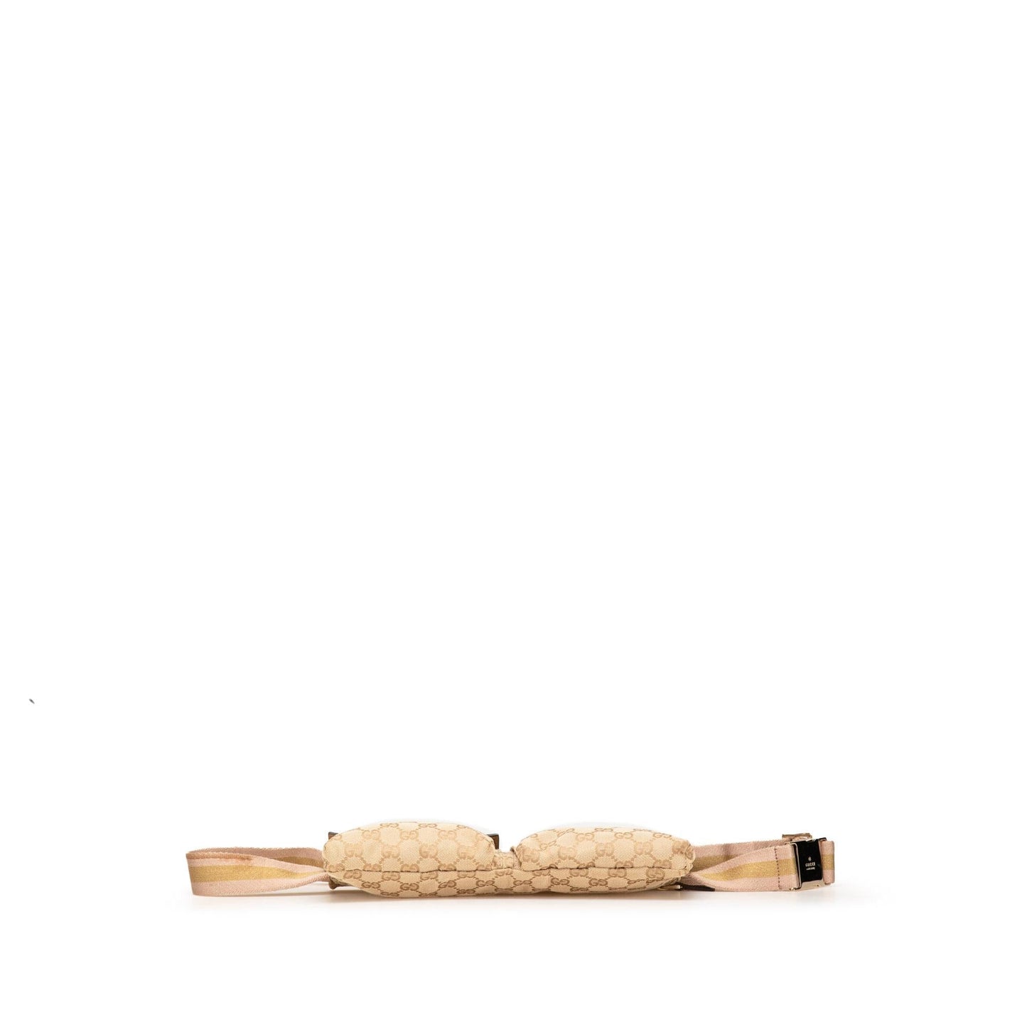 Gucci GG Web Double Pocket Belt Canvas Brown Accessory
