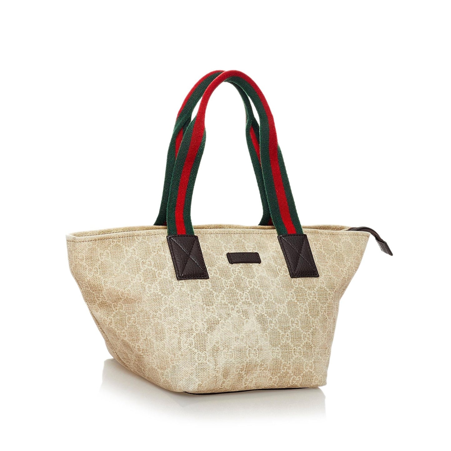 Gucci GG Web SHG Canvas Brown Satchel Bag