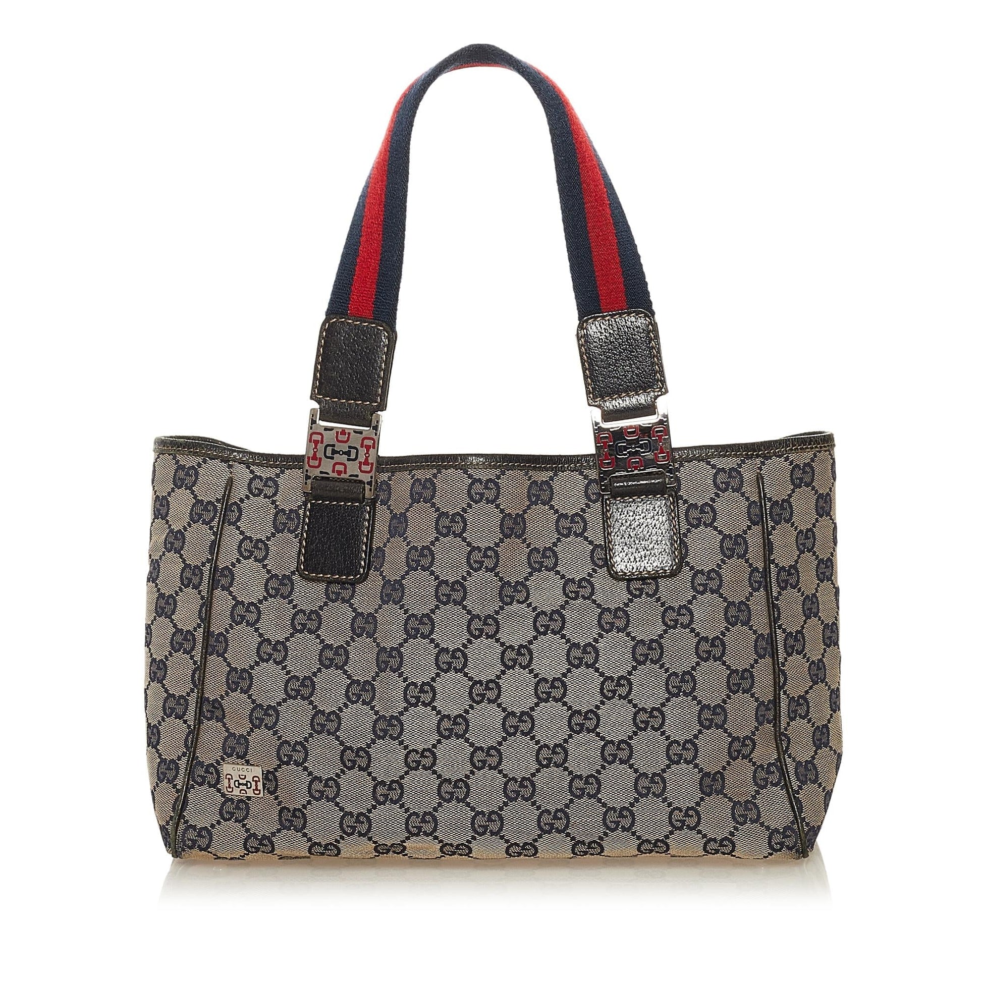 Gucci GG Web SHG Canvas Brown Satchel Bag 4