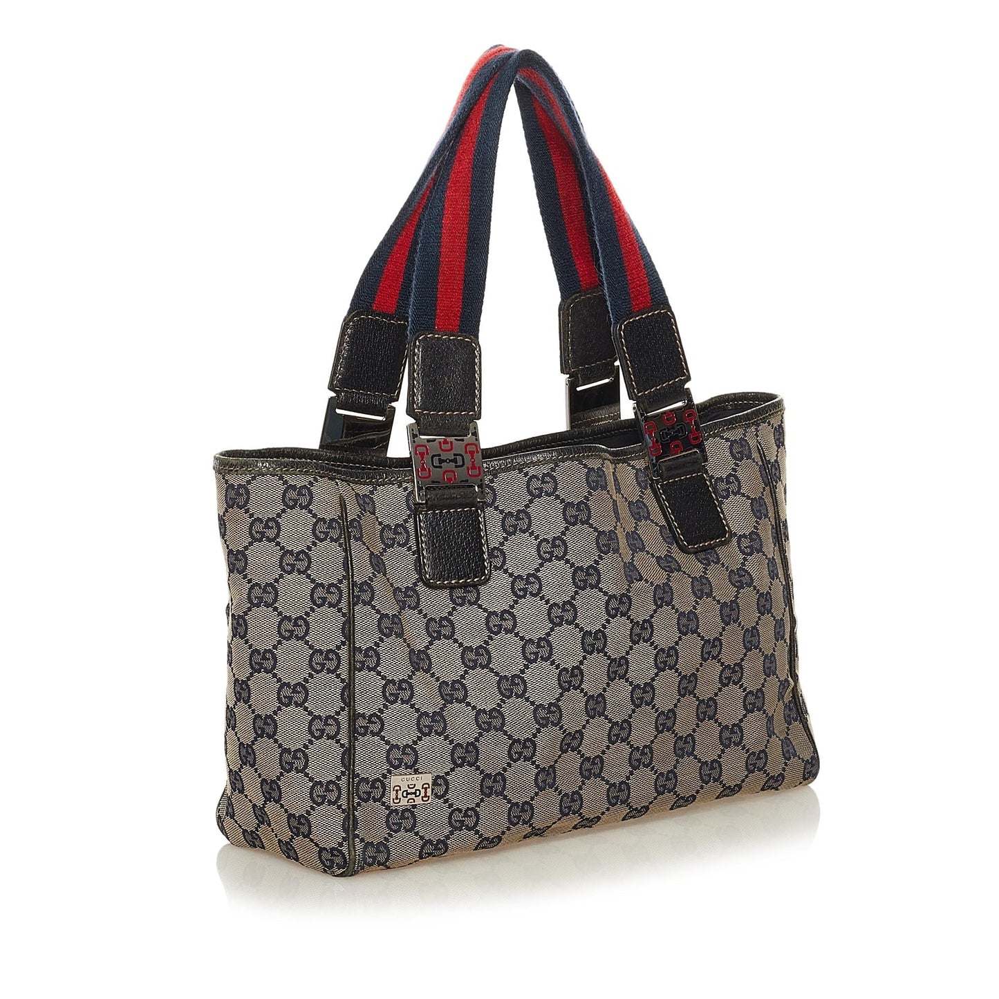 Gucci GG Web SHG Canvas Brown Satchel Bag 4