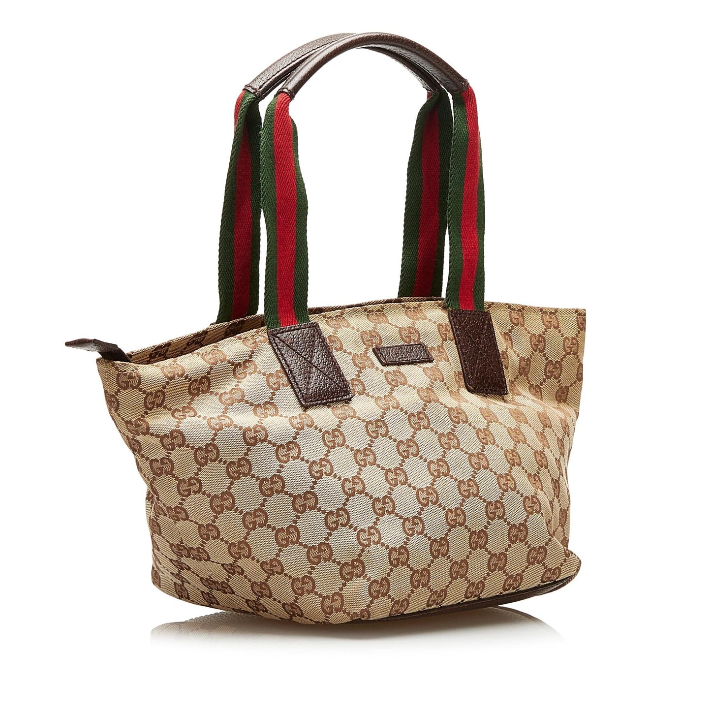 Gucci GG Web SHG Canvas Brown Satchel Bag 5