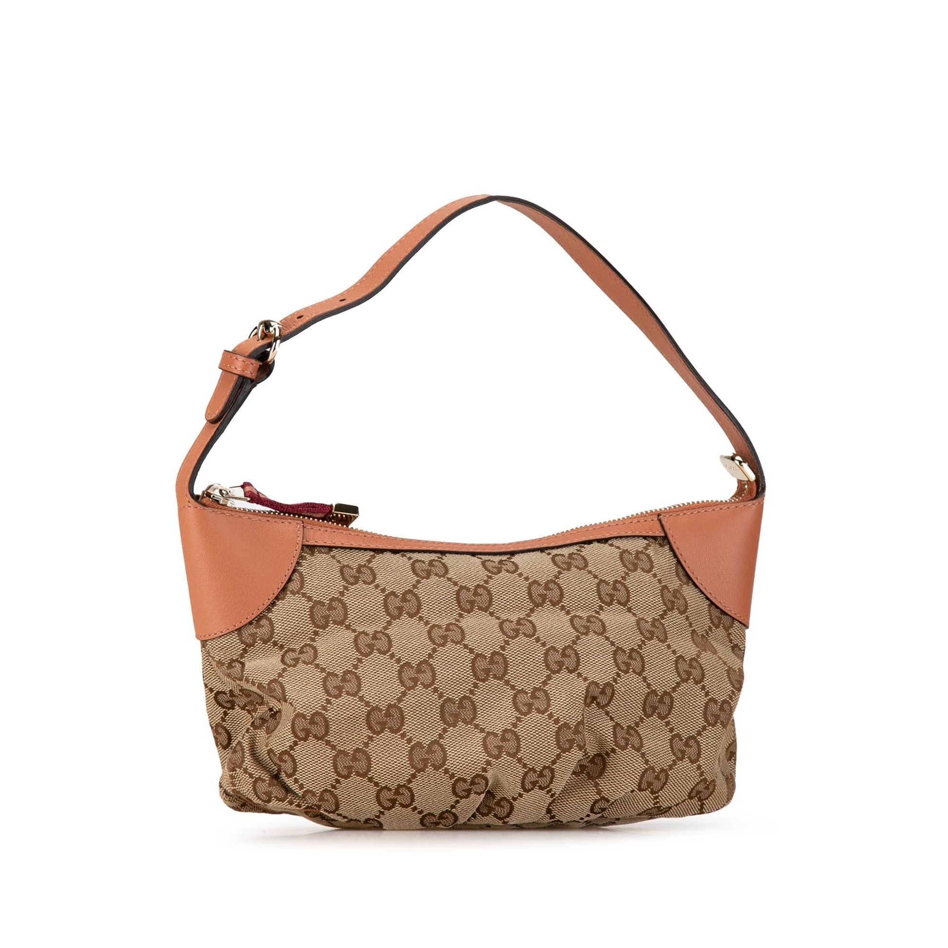 Gucci GG Web SHG-v2wAqR Canvas Brown Satchel Bag