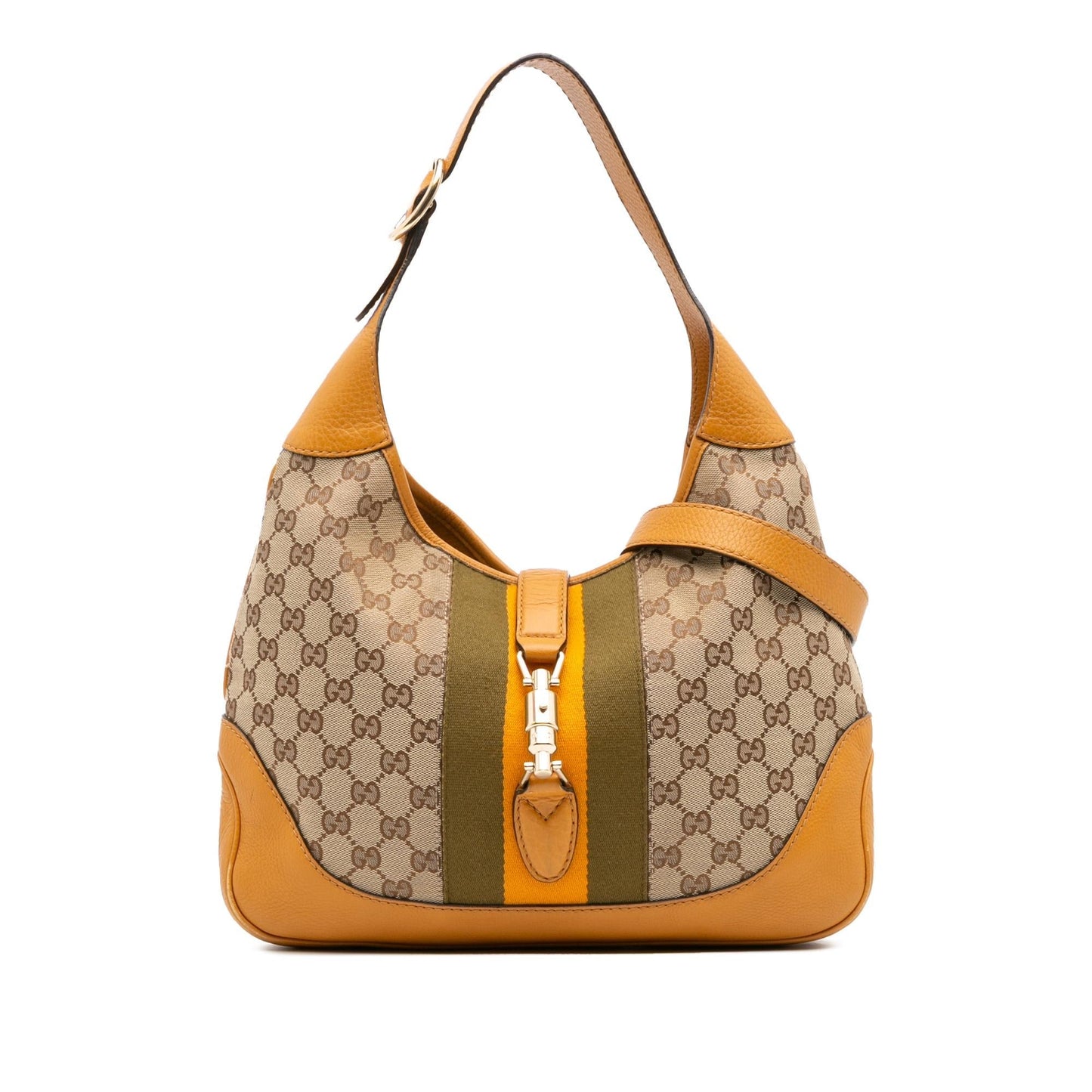 Gucci GG Web Jackie O Bouvier Canvas Crossbody Bag
