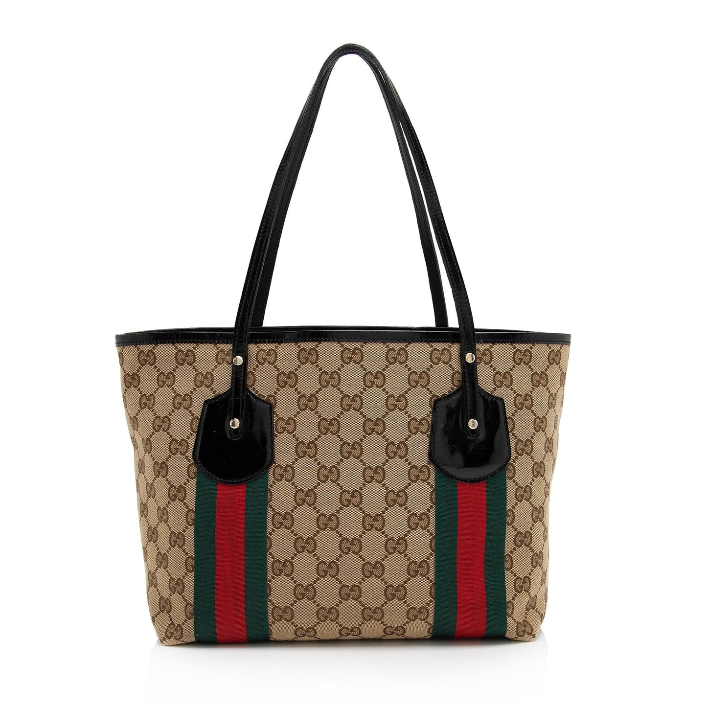 Gucci GG Web Jolie SHF-5ry4OI Leather Canvas Nylon Patent Tote Bag