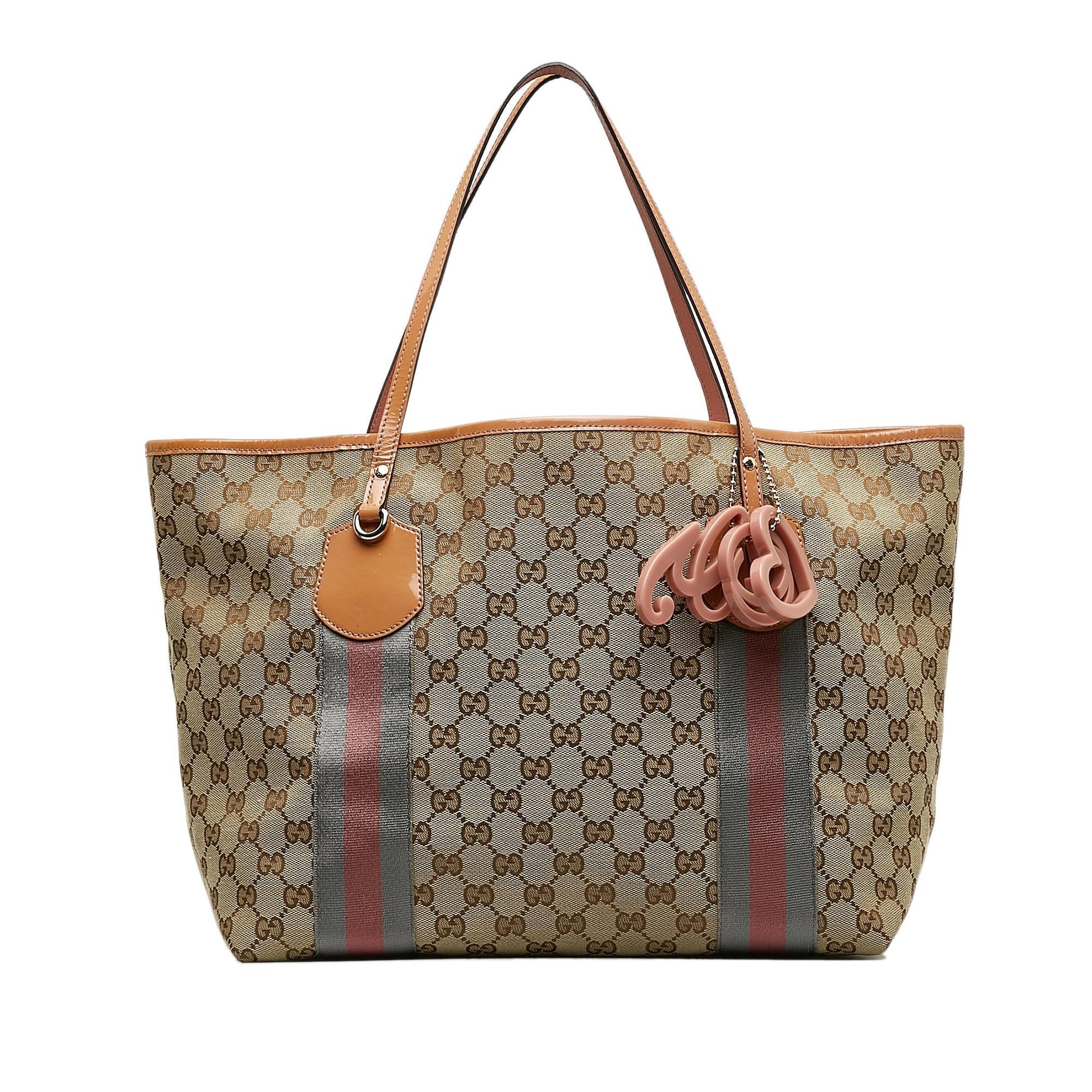 Gucci GG Web Jolie SHG-aU8HGJ Canvas Brown Tote Bag