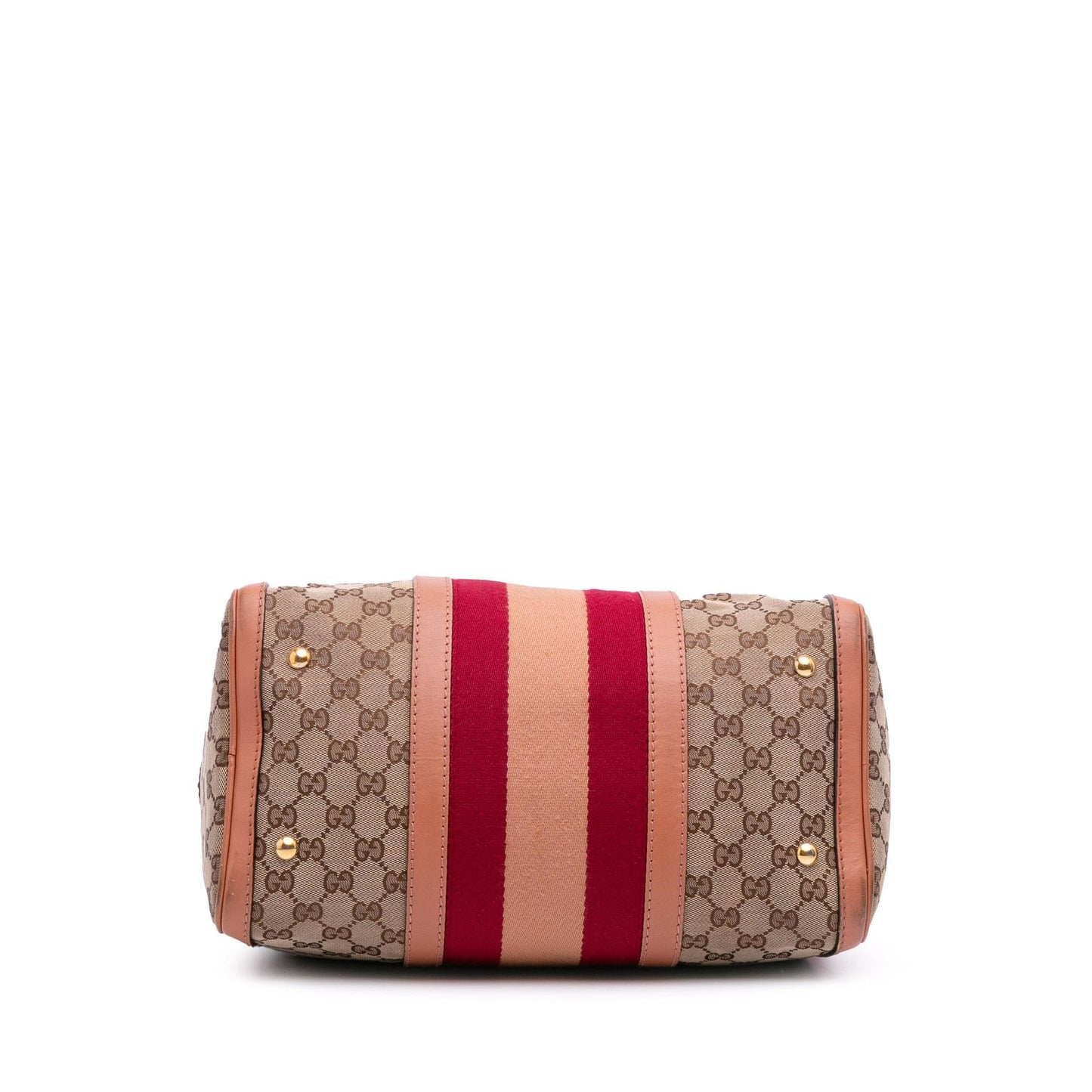 Gucci GG Web Joy Boston Canvas Brown Satchel Bag