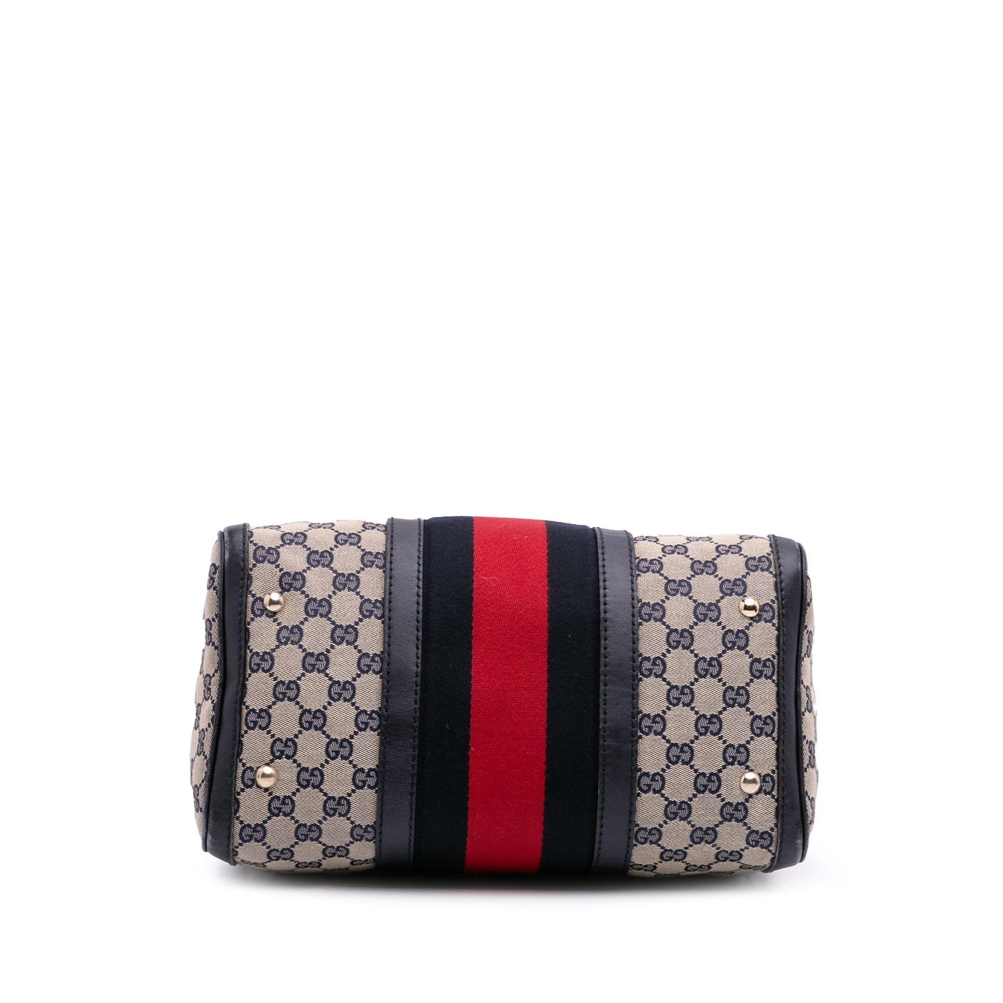 Gucci GG Web Joy Boston Canvas Calf Brown Satchel Bag