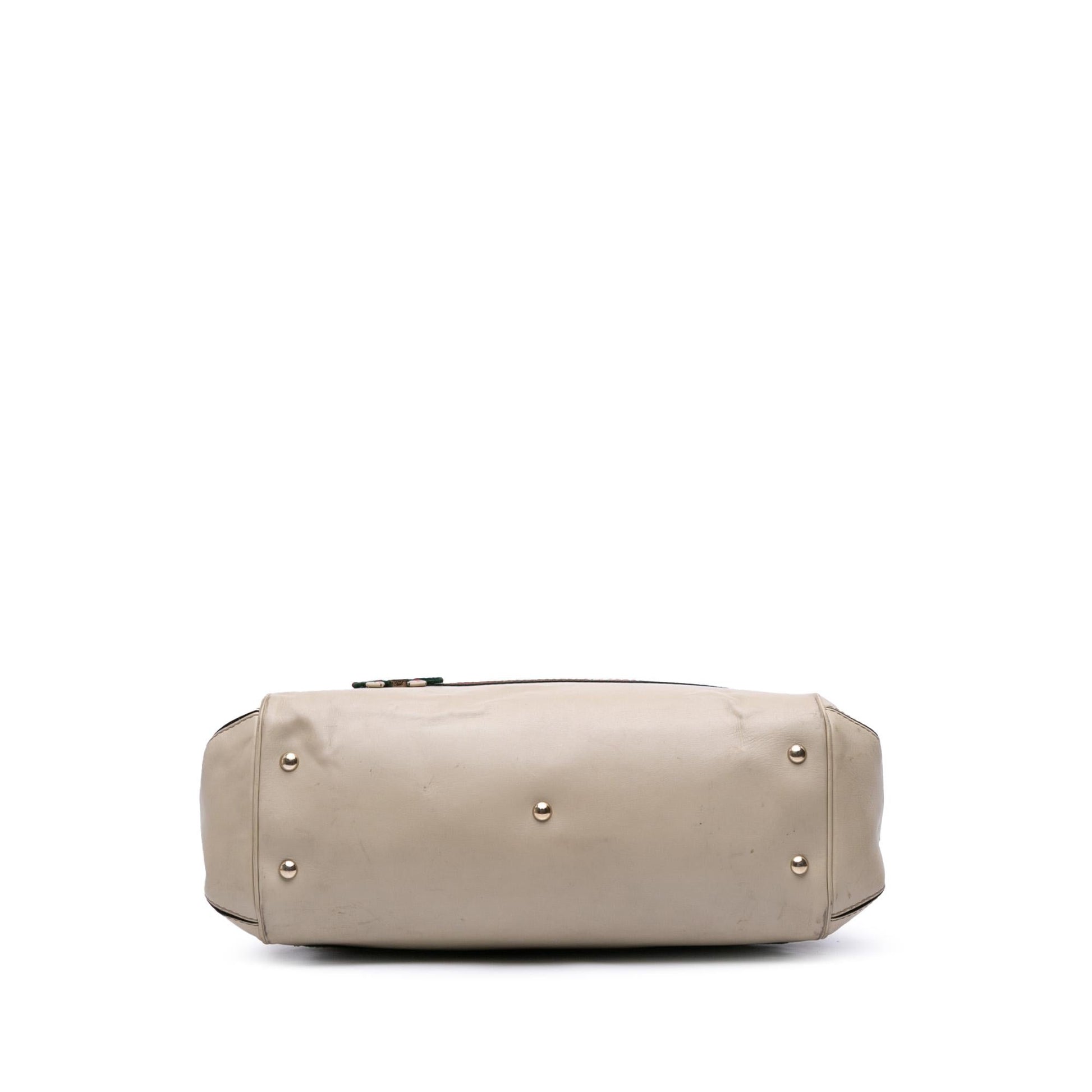 Gucci GG Web Mayfair Canvas Brown Satchel Bag