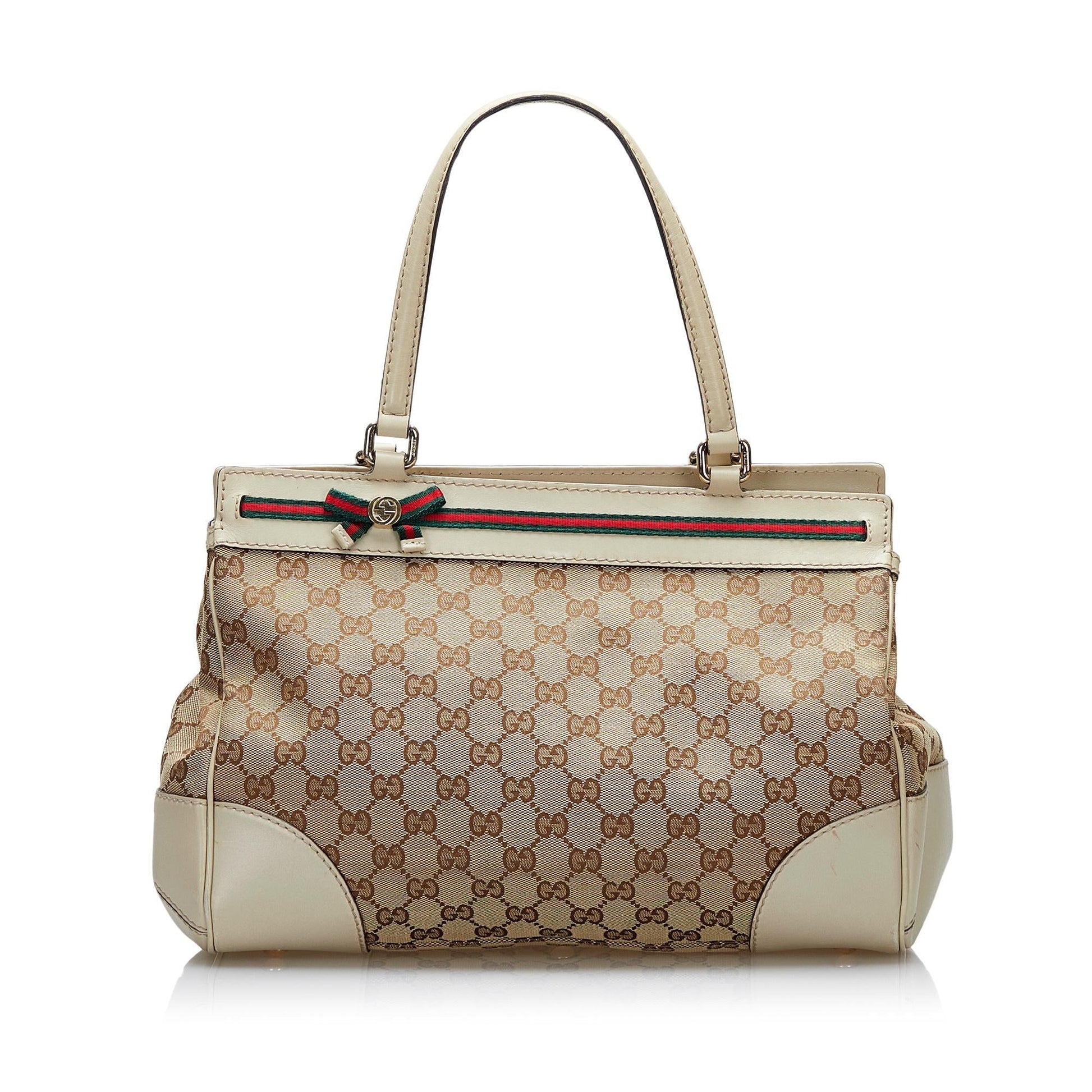 Gucci GG Web Mayfair SHG Canvas Brown Tote Bag