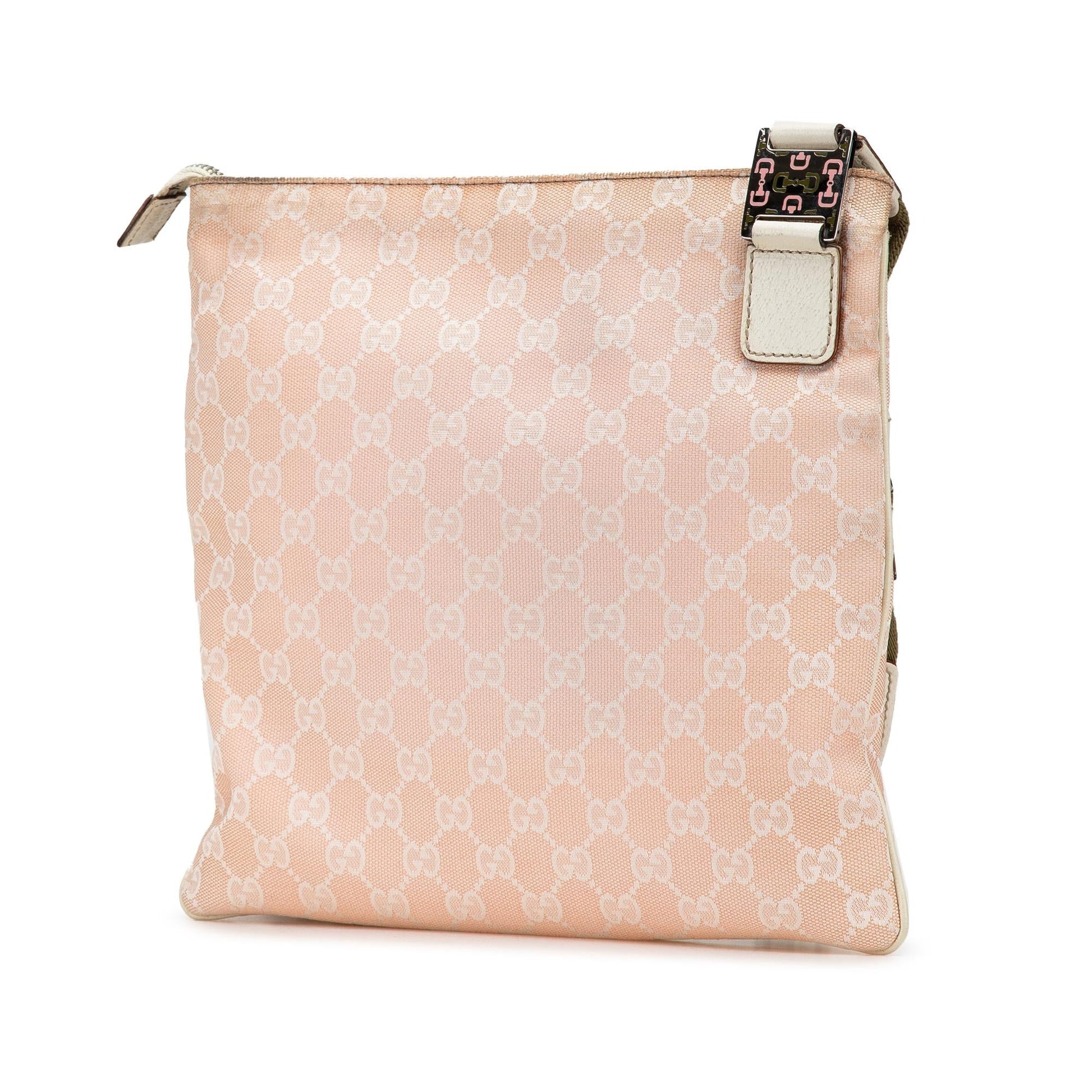 Gucci GG Web Pop Canvas Calf Pink Crossbody Bag