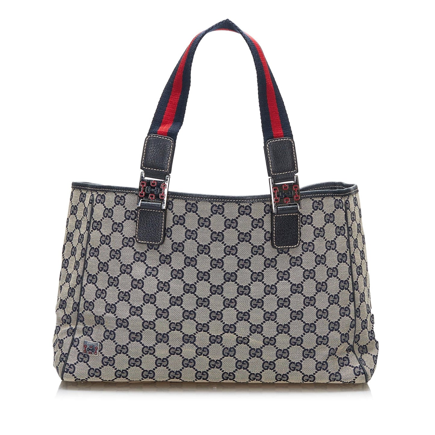 Gucci GG Web Pop SHG-8Vt96e Canvas Brown Blue Tote Bag