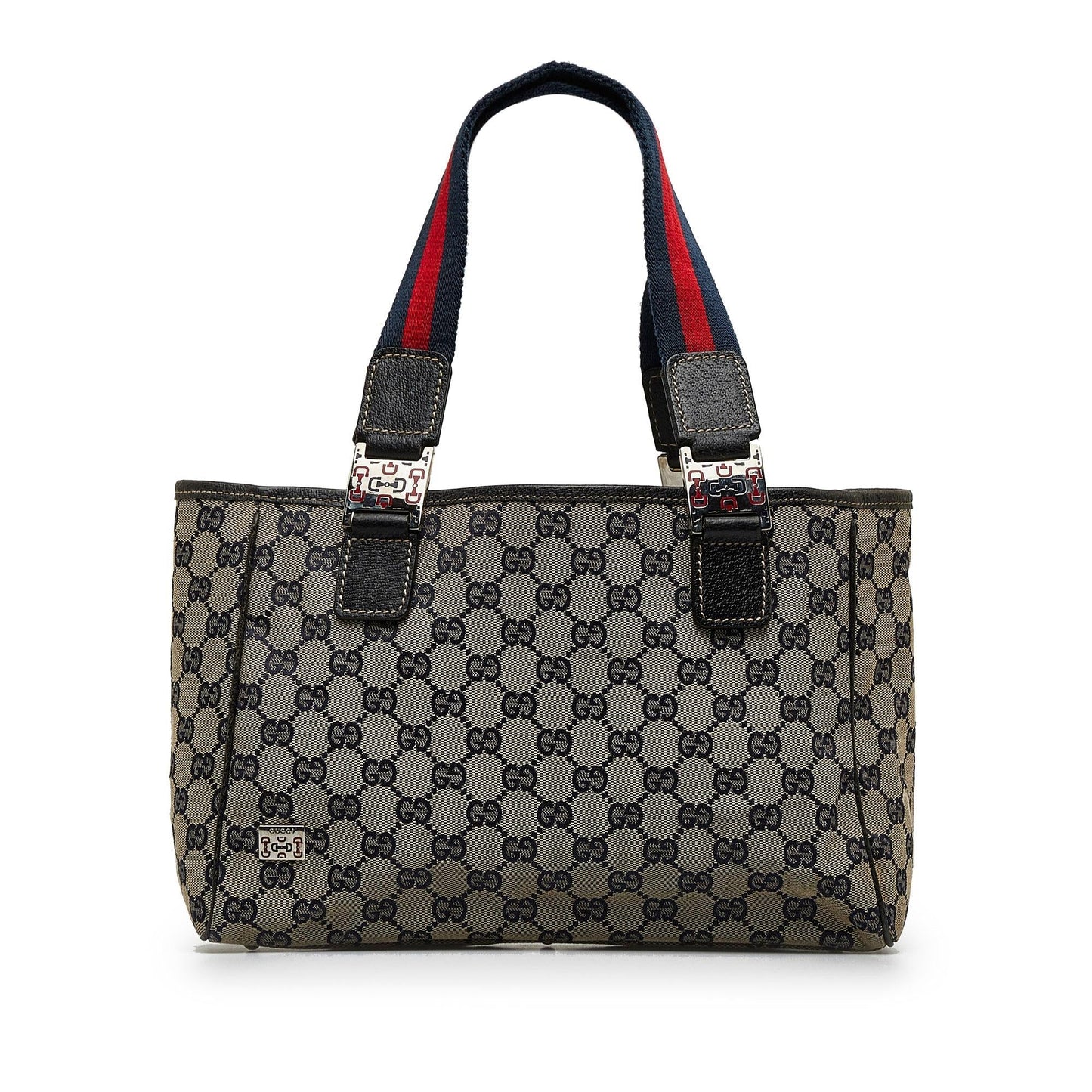Gucci GG Web Pop SHG-nSmaB0 Canvas Blue Tote Bag