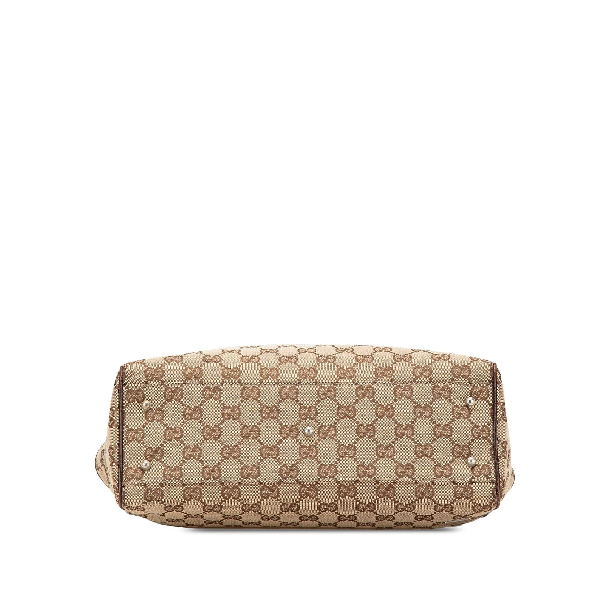 Gucci GG Web Pop Canvas Brown Tote Bag Pop Tote
