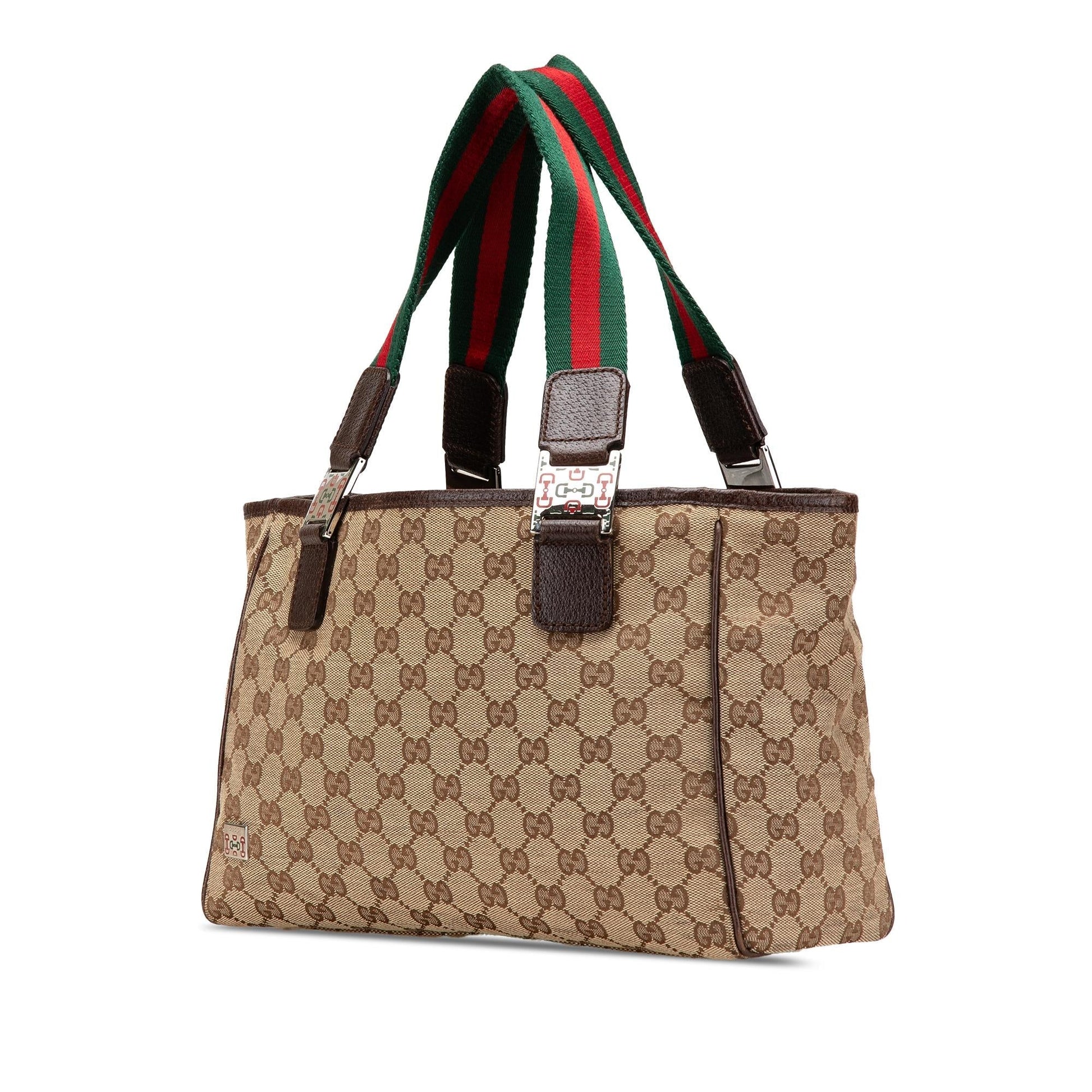 Gucci GG Web Pop Canvas Brown Tote Bag Pop Tote