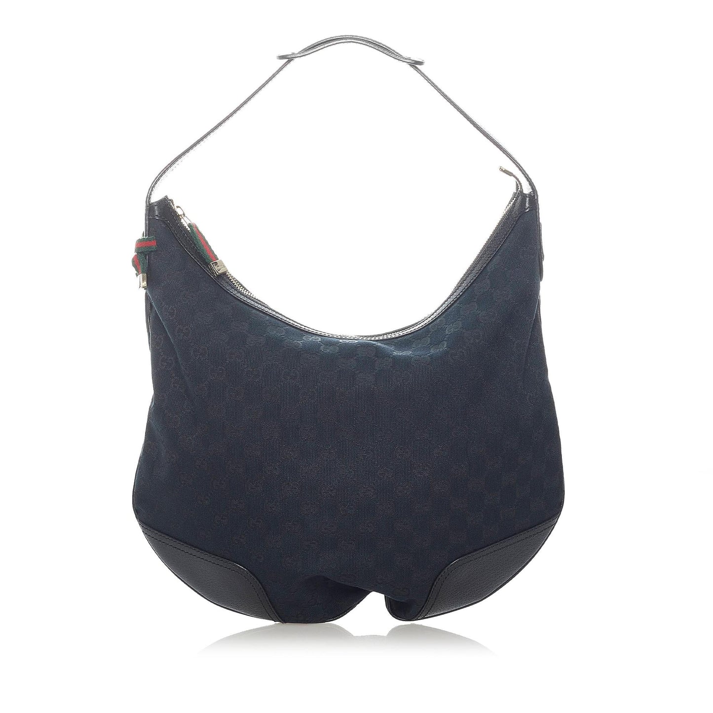Gucci GG Web Princy SHG Canvas Calf Black Shoulder Bag