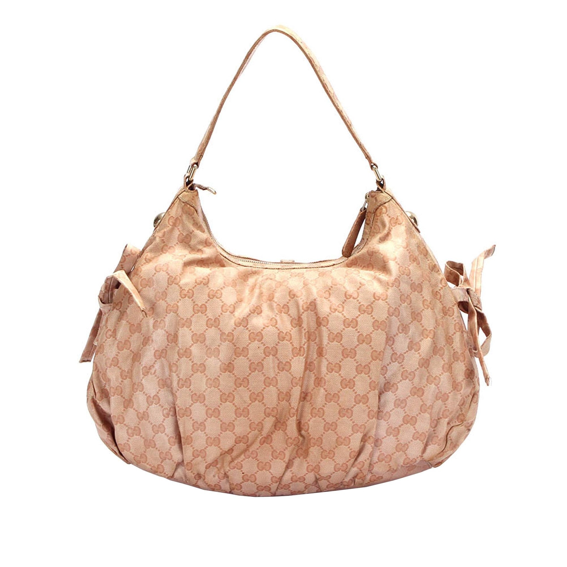 Gucci GG Web SHG Canvas Calf Pink Shoulder Bag