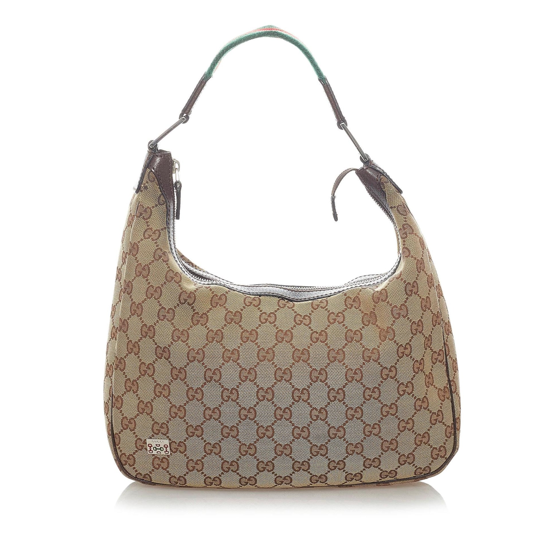 Gucci GG Web SHG Canvas Brown Shoulder Bag