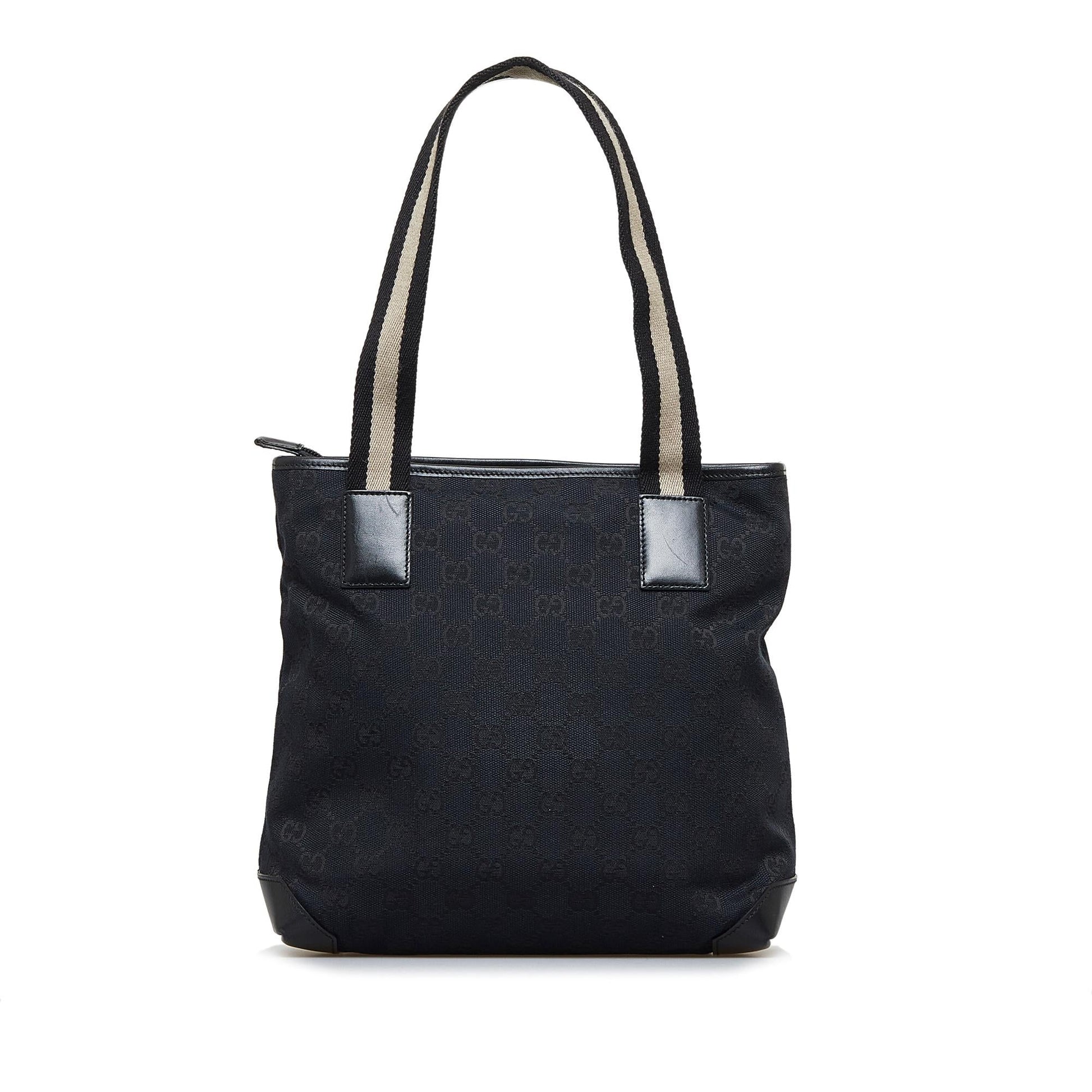 Gucci GG Web SHG-x8Kbe7 Canvas Calf Black Shoulder Bag