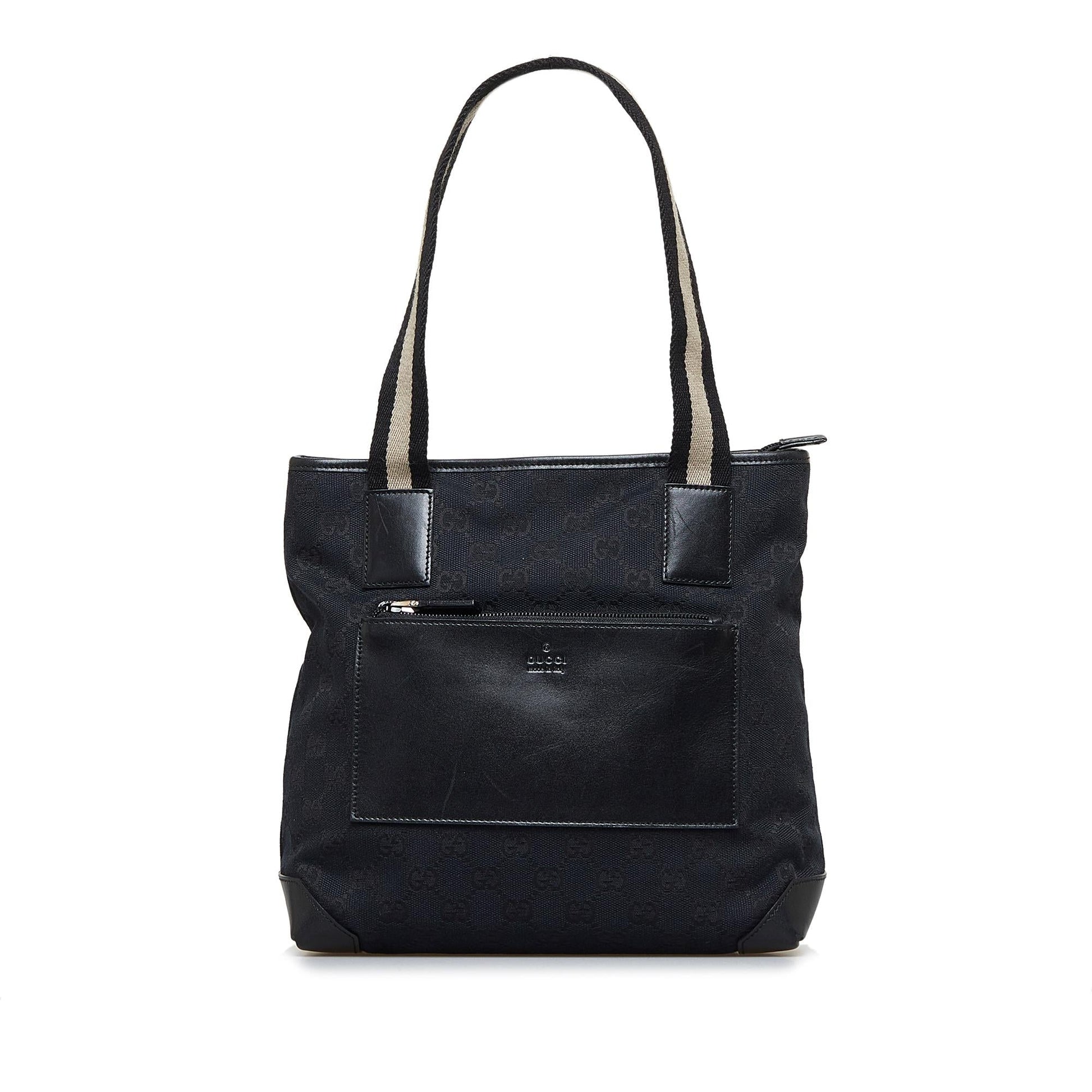 Gucci GG Web SHG-x8Kbe7 Canvas Calf Black Shoulder Bag