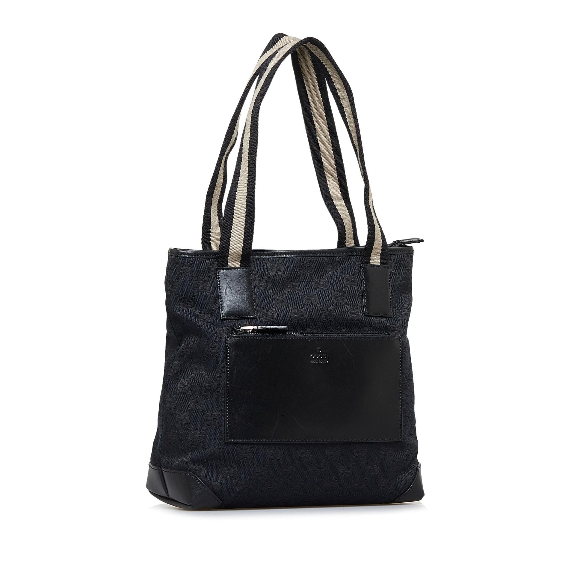 Gucci GG Web SHG-x8Kbe7 Canvas Calf Black Shoulder Bag