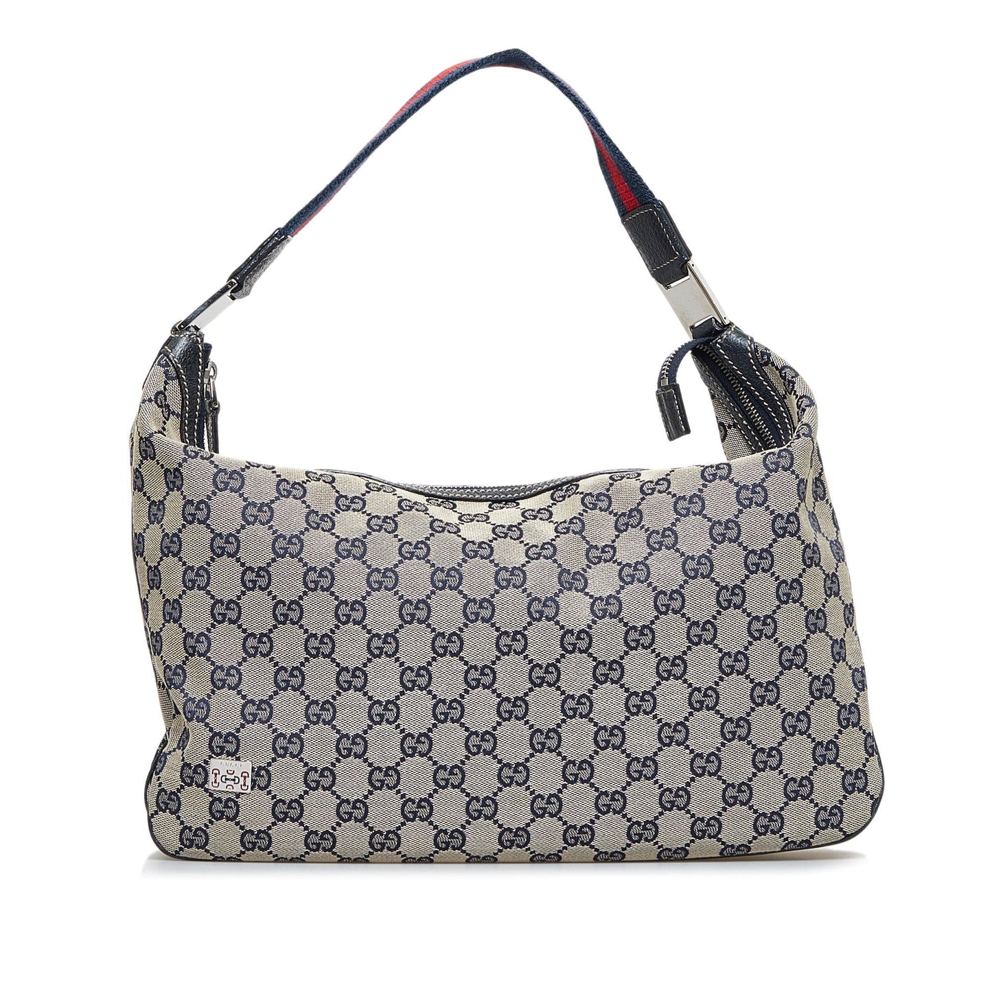 Gucci GG Web SHG-fEPy56 Canvas Grey Shoulder Bag
