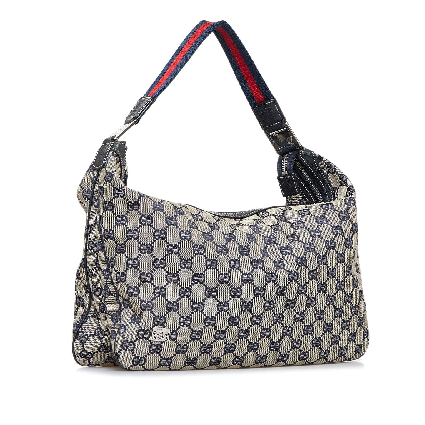 Gucci GG Web SHG-fEPy56 Canvas Grey Shoulder Bag