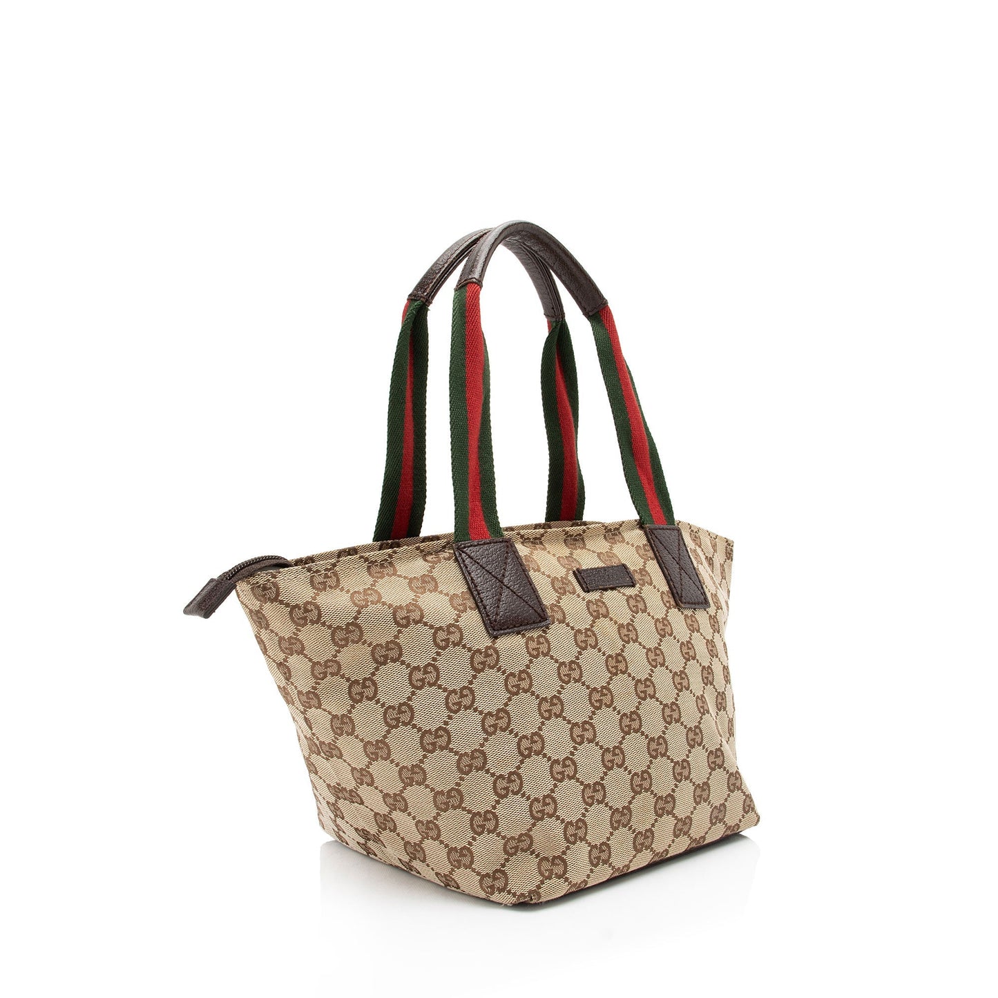 Gucci GG Web SHF-zJSZ0v Leather Canvas Nylon Brown Tote Bag