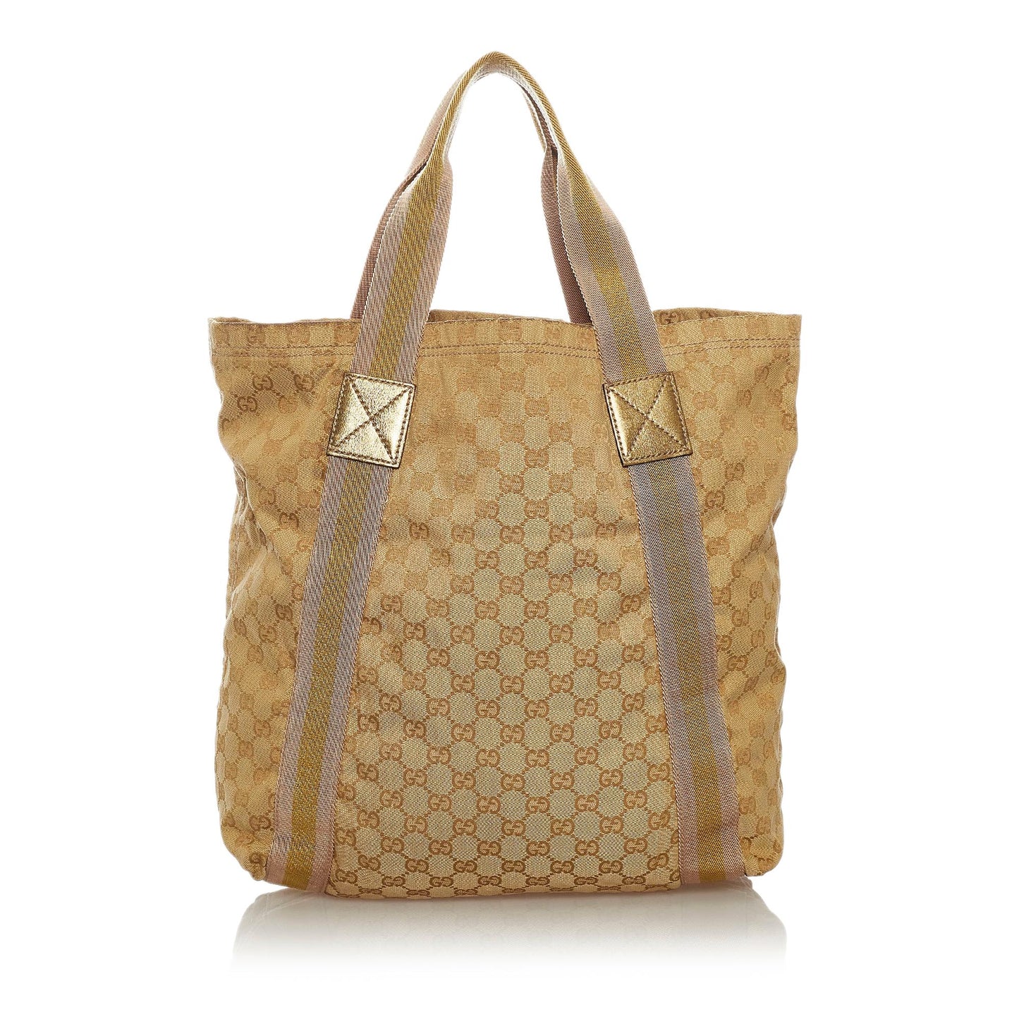 Gucci GG Web SHG Canvas Brown Tote Bag 6