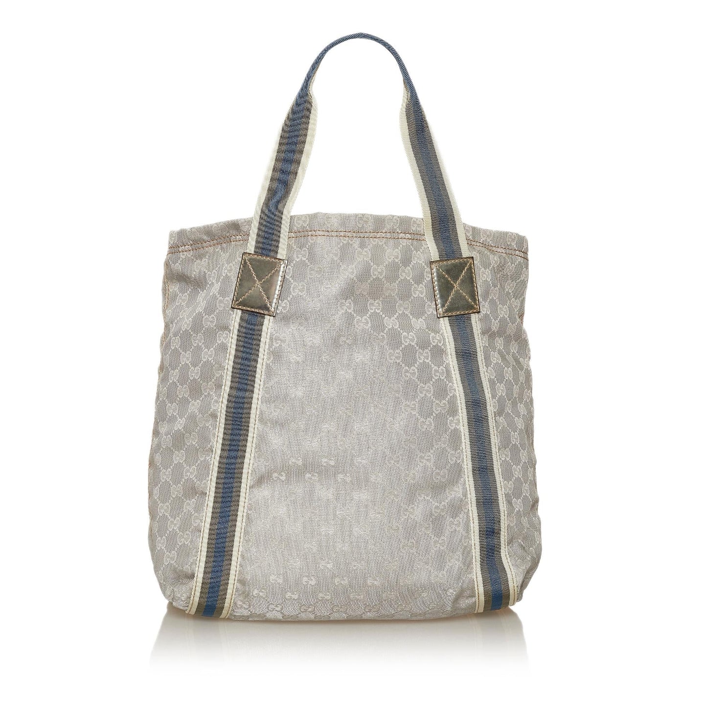 Gucci GG Web SHG Canvas Grey Tote Bag Bag Shg