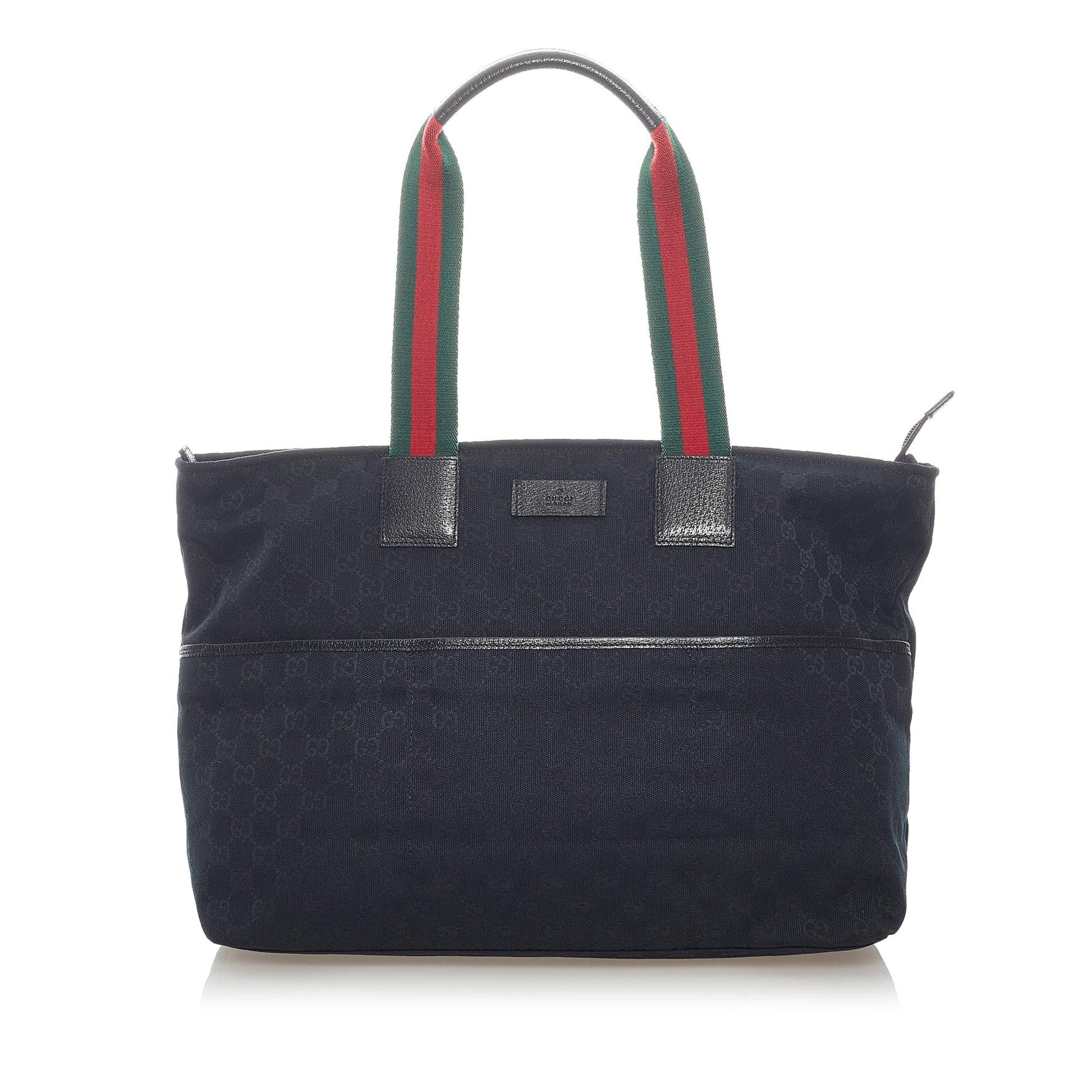 Gucci GG Web SHG Canvas Black Tote Bag 3