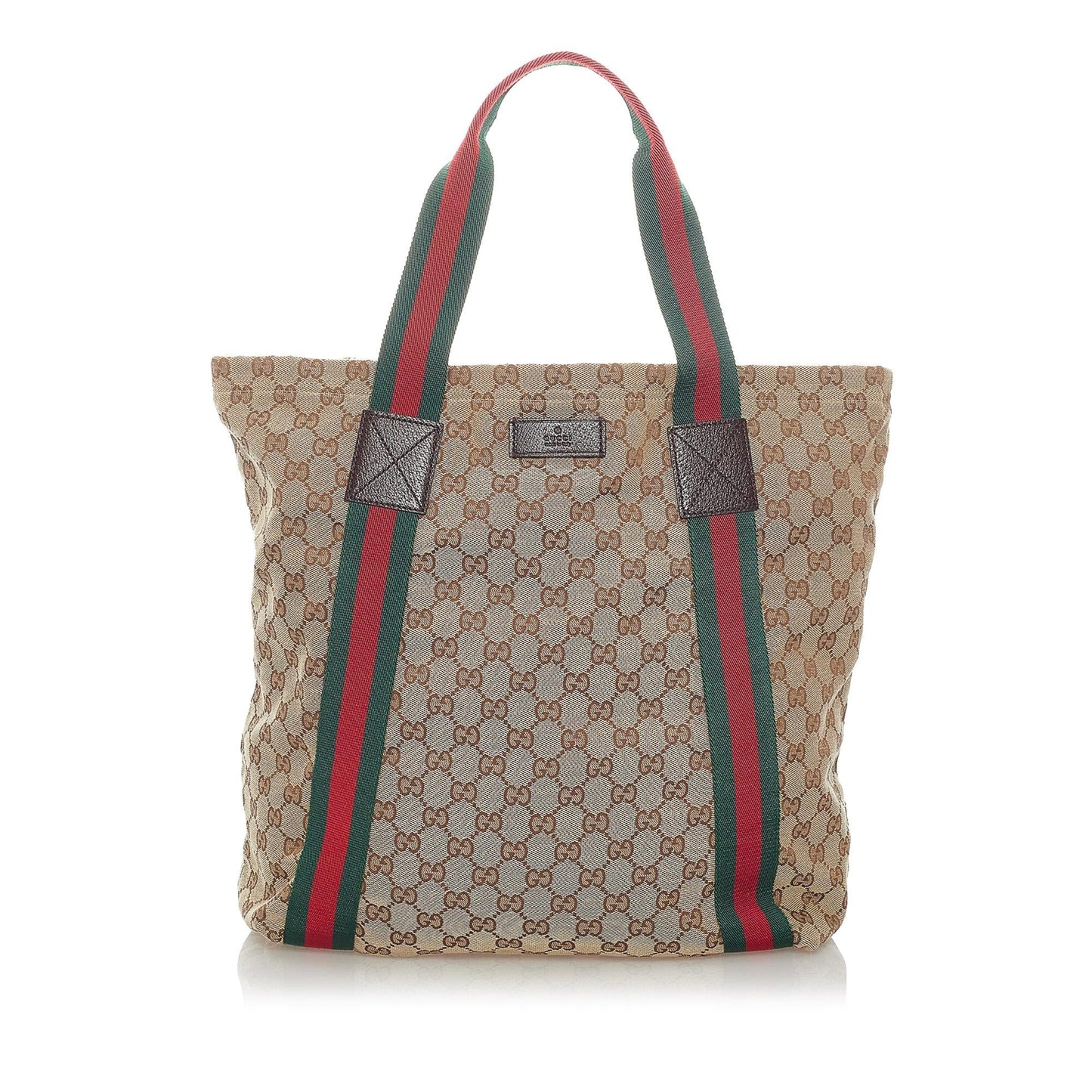 Gucci GG Web SHG Canvas Brown Tote Bag