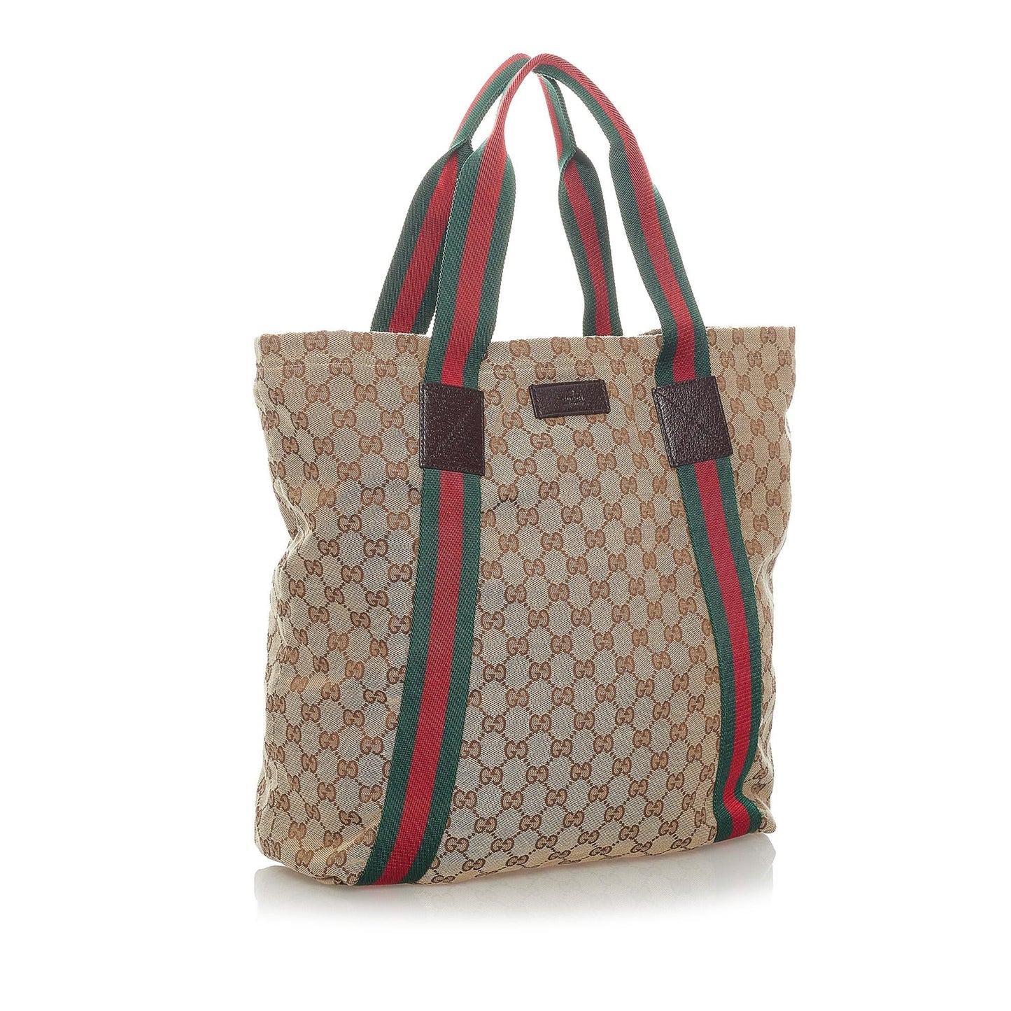 Gucci GG Web SHG Canvas Brown Tote Bag