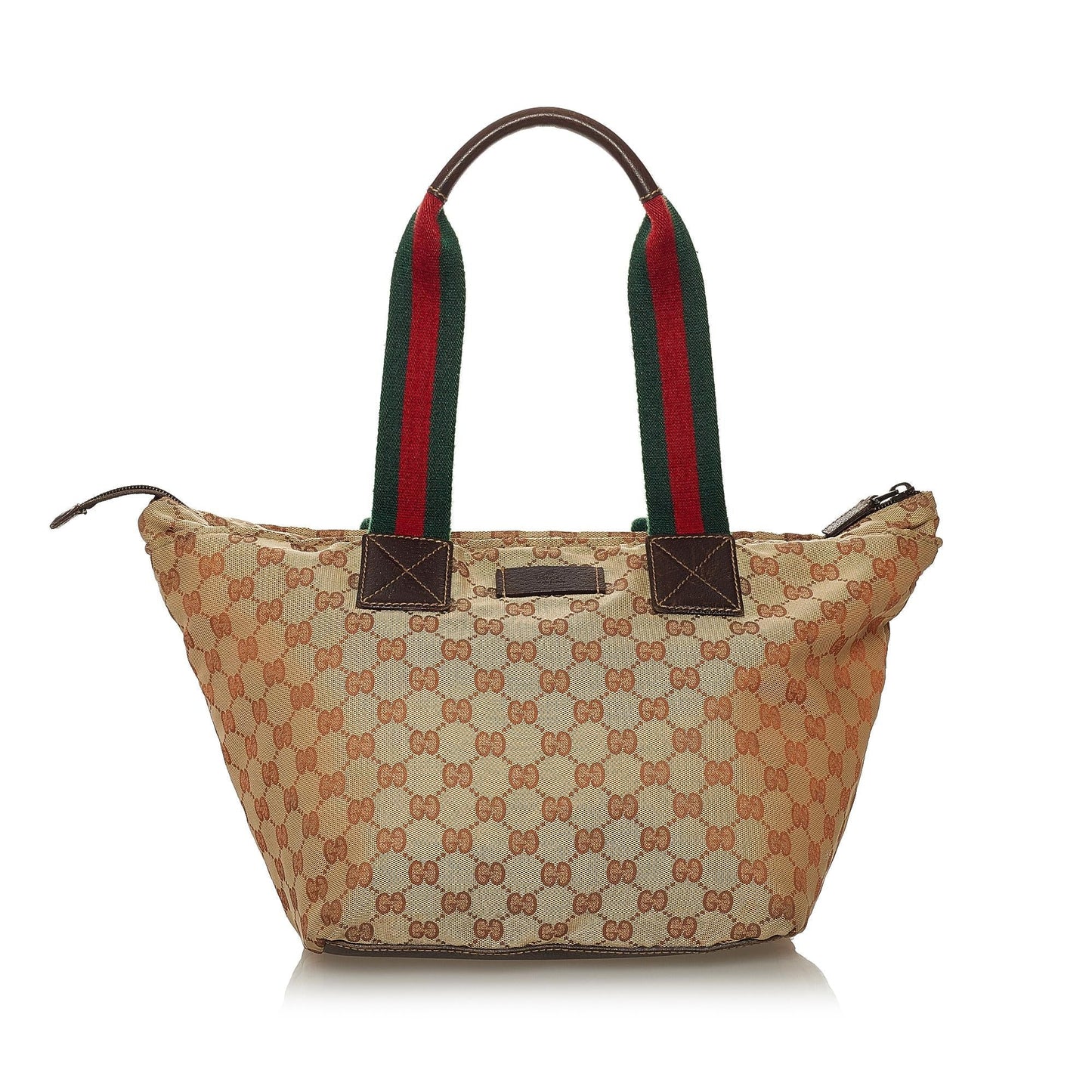 Gucci GG Web SHG Canvas Brown Tote Bag Bag Shg