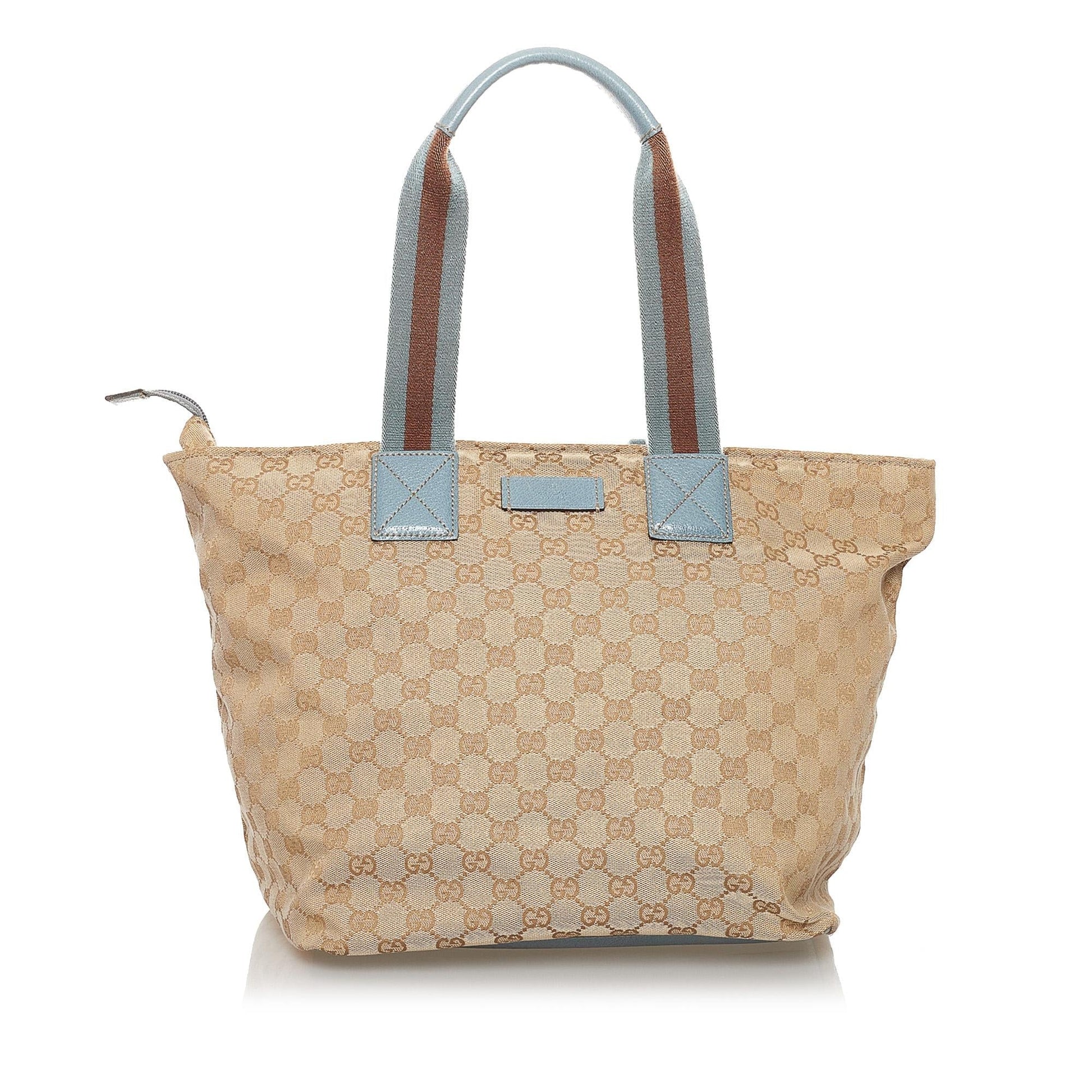 Gucci GG Web SHG Canvas Brown Tote Bag 3