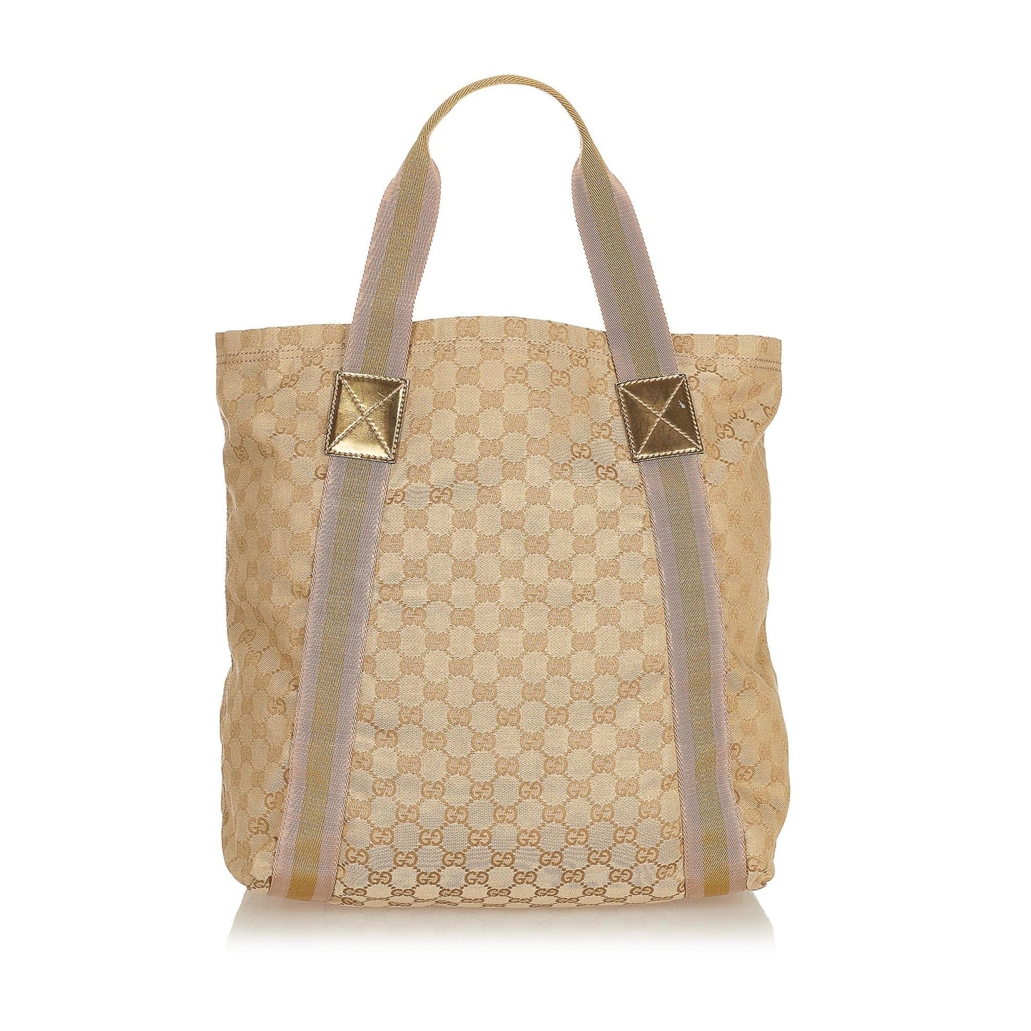 Gucci GG Web SHG Canvas Brown Tote Bag 4