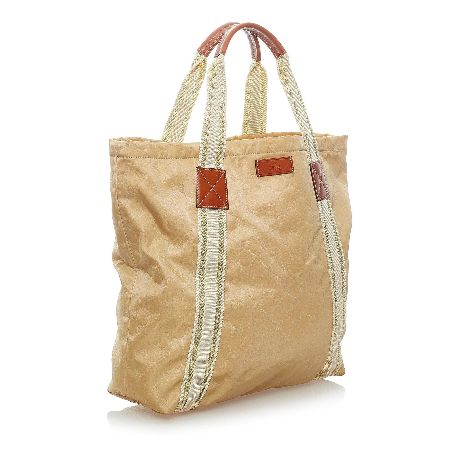 Gucci GG Web SHG-xK4BGg Canvas Brown Tote Bag