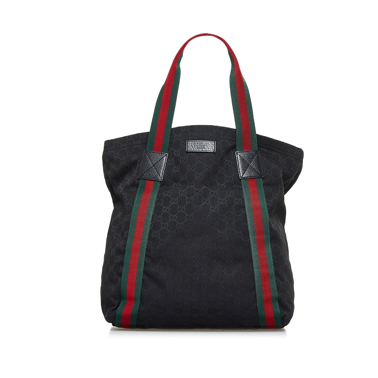 Gucci GG Web SHG-XHMOLG Canvas Black Tote Bag