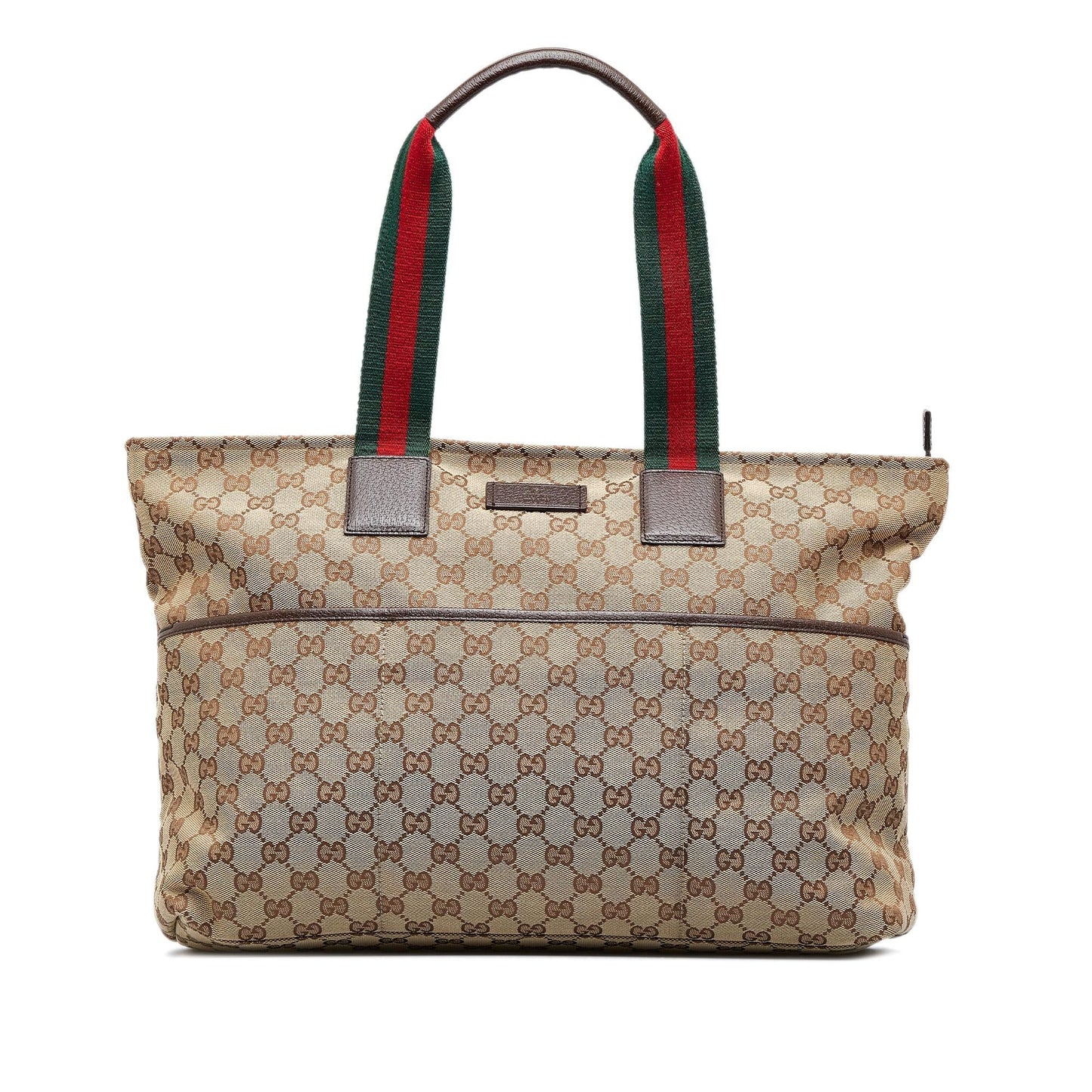 Gucci GG Web SHG-n1Z3tx Canvas Brown Tote Bag