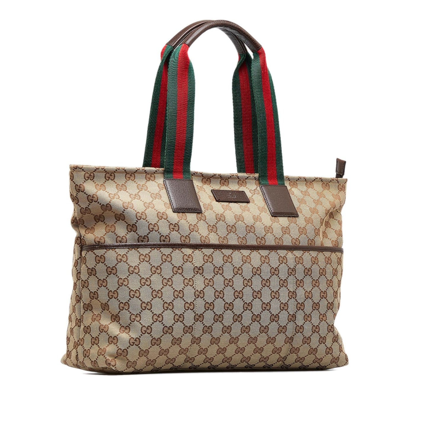 Gucci GG Web SHG-n1Z3tx Canvas Brown Tote Bag