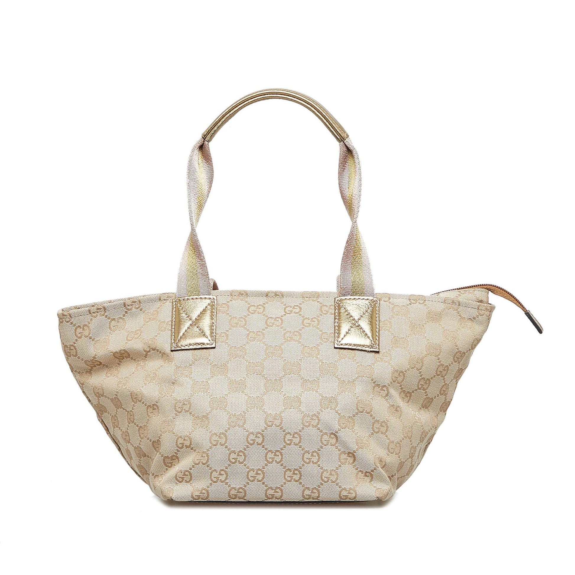 Gucci GG Web SHG-ZzkR12 Canvas Brown Tote Bag