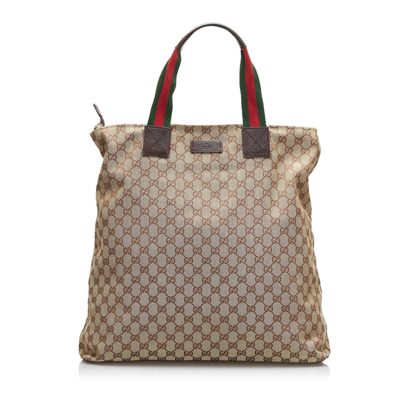 Gucci GG Web SHG-sVMmFu Canvas Brown Tote Bag