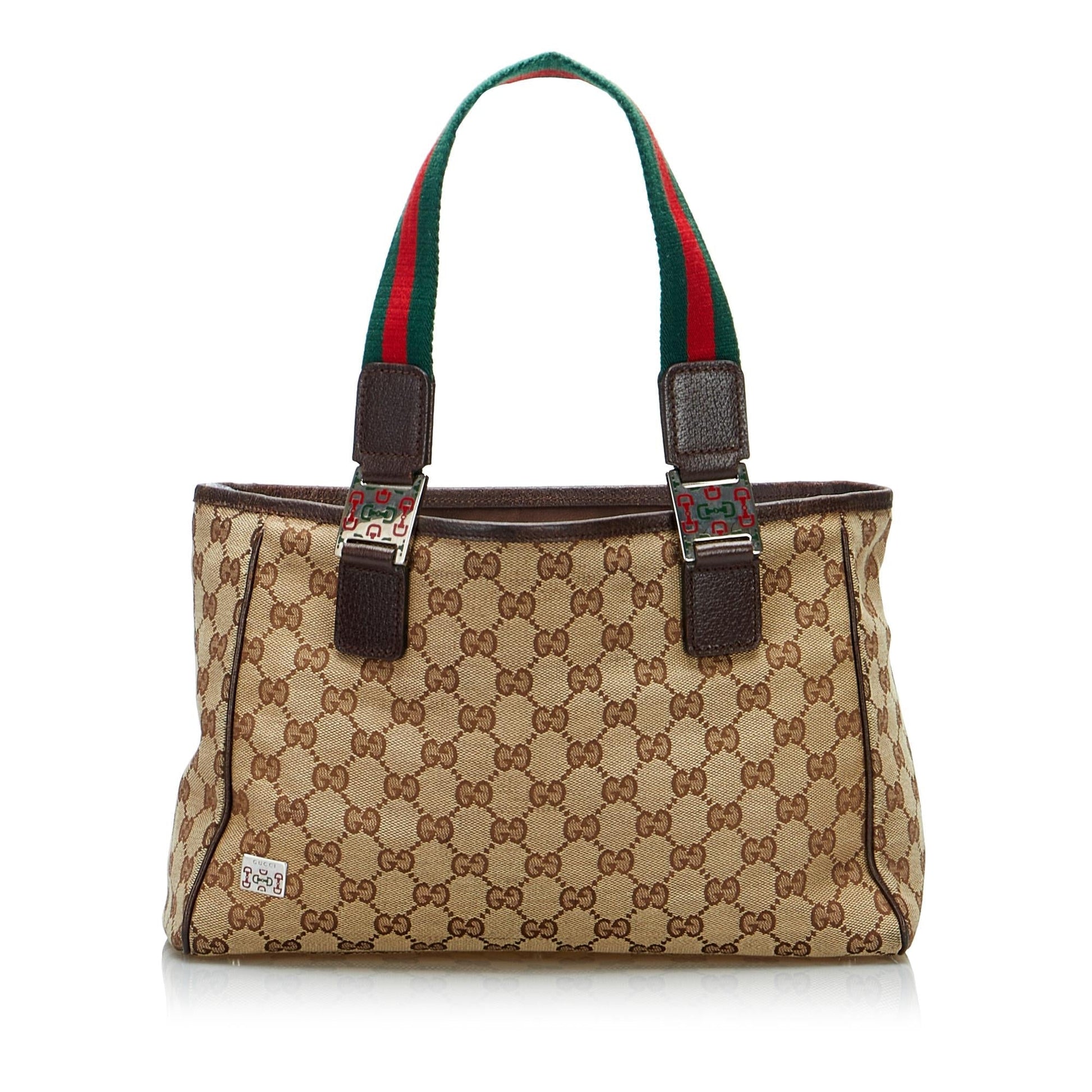 Gucci GG Web SHG-auLiHZ Canvas Brown Tote Bag