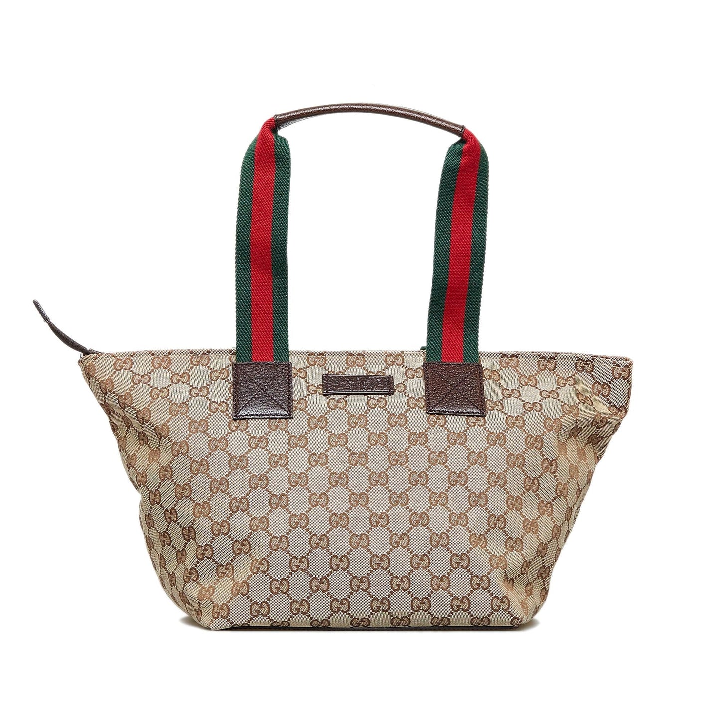 Gucci GG Web SHG-V3zgvm Canvas Brown Tote Bag