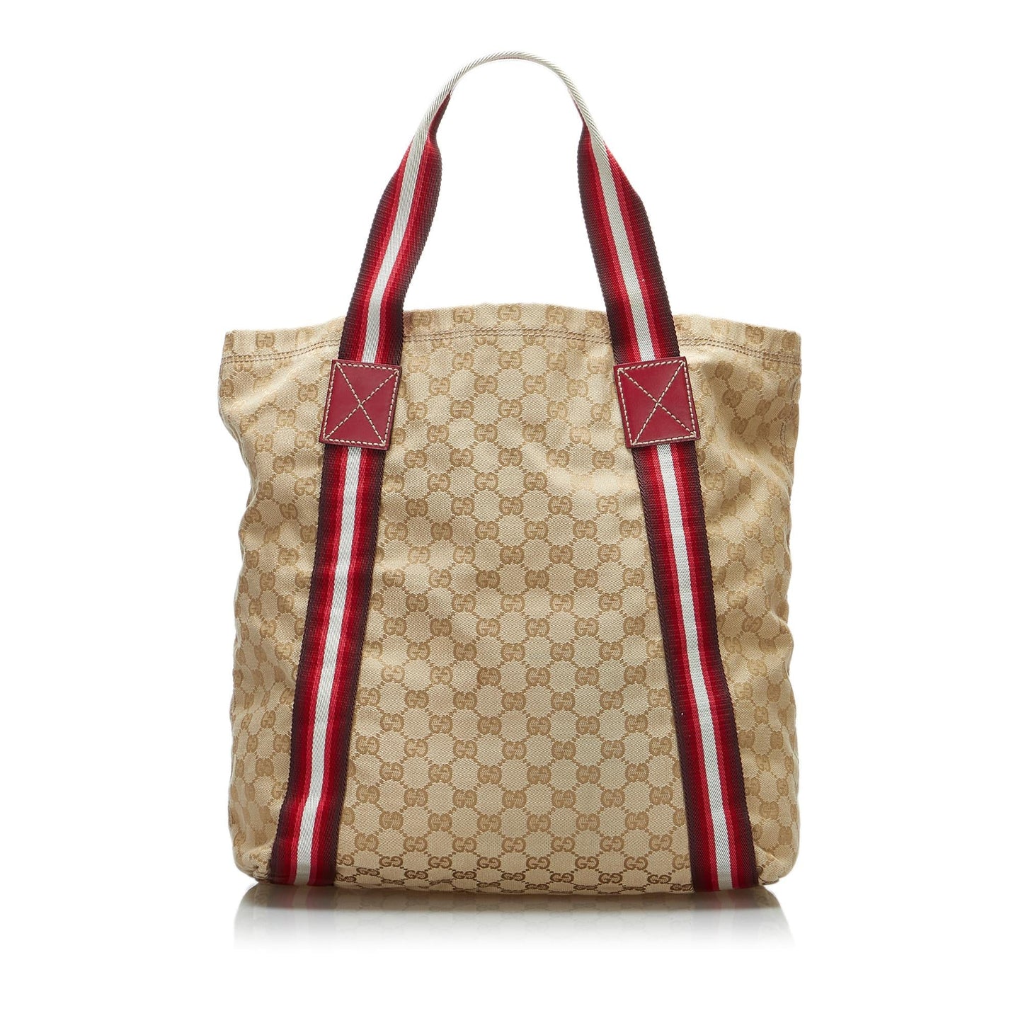 Gucci GG Web SHG-X8bRab Canvas Brown Tote Bag