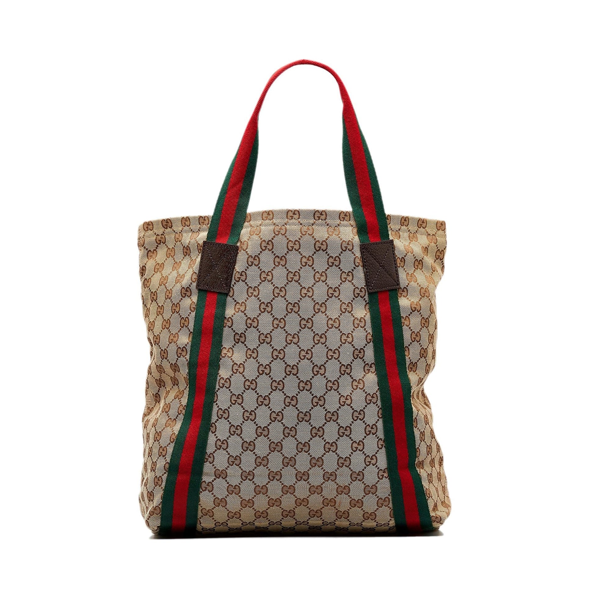 Gucci GG Web SHG-eVHpYS Canvas Brown Tote Bag