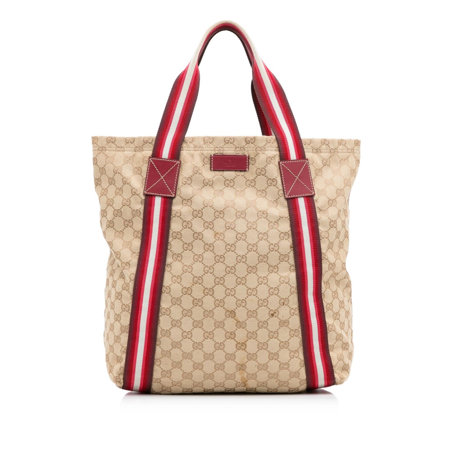Gucci GG Web SHG-qjvPi7 Canvas Brown Tote Bag