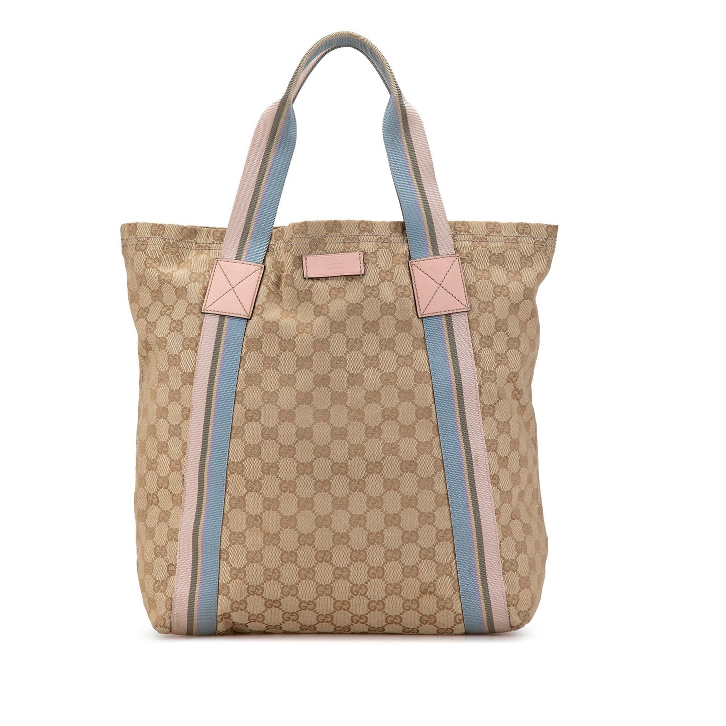 Gucci GG Web Canvas Brown Tote Bag Shg Uqdfhj