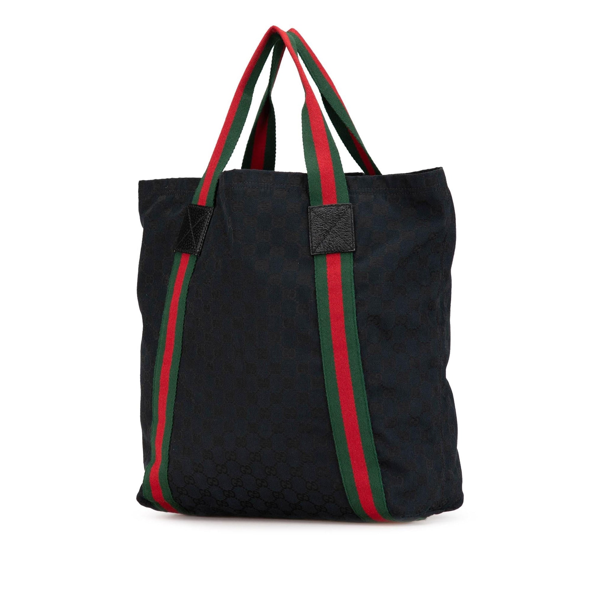 Gucci GG Web SHG-FT3n4A Canvas Black Tote Bag